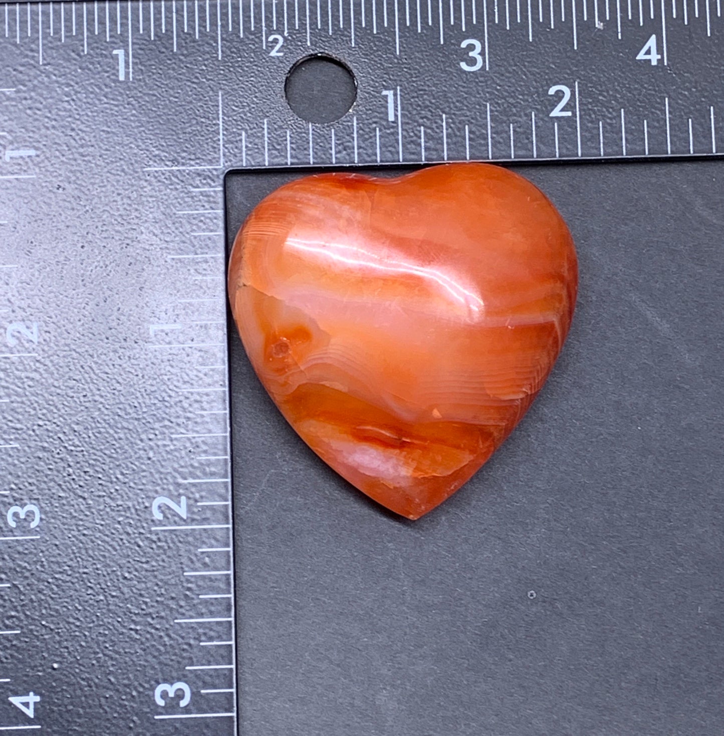 Carnelian Agate Quartz Puffy Heart, Beautiful, Polished, Creativity Stone, Passion, Manifesting Abundance (Approx. 2”)   HRT-0261