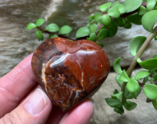 Carnelian Agate Quartz Puffy Heart, Beautiful, Polished, Creativity Stone, Passion, Manifesting Abundance (Approx. 2”)   HRT-0257