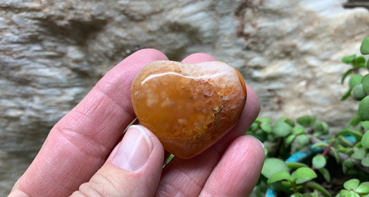 Carnelian Agate Quartz Puffy Heart, Beautiful, Polished, Creativity Stone, Passion, Manifesting Abundance (Approx. 1 1/2”) HRT-0255 Shop Wholesale Crystals