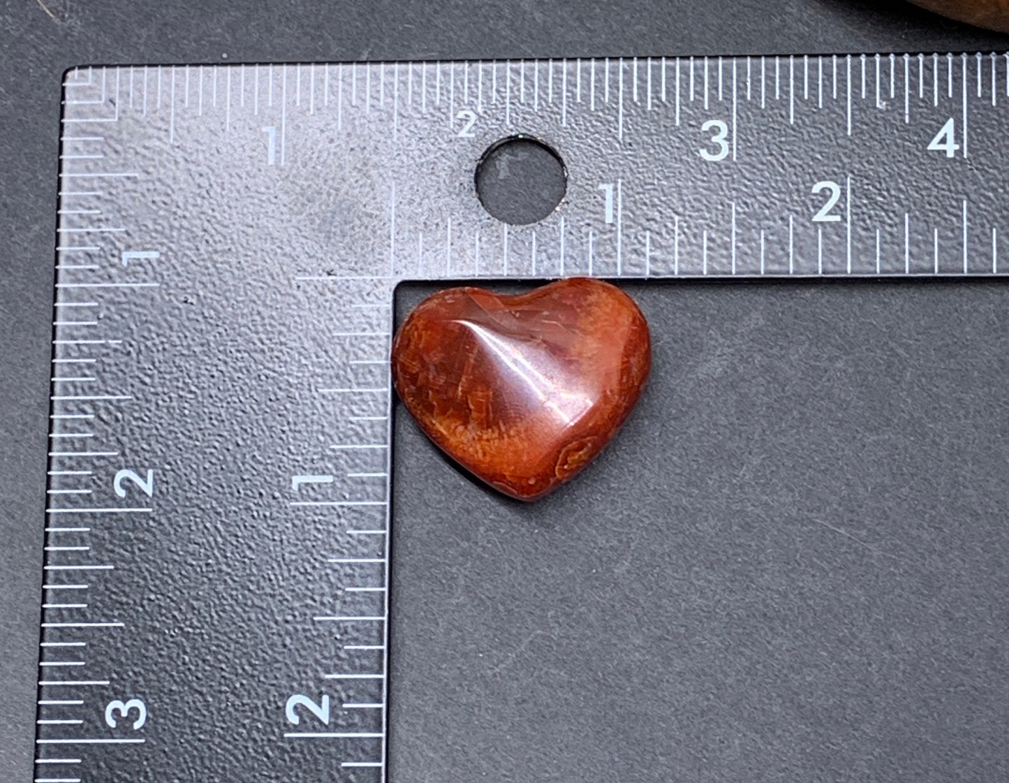 Carnelian Agate Quartz Puffy Heart, Beautiful, Polished, Creativity Stone, Passion, Manifesting Abundance (Approx. 1”) HRT-0253