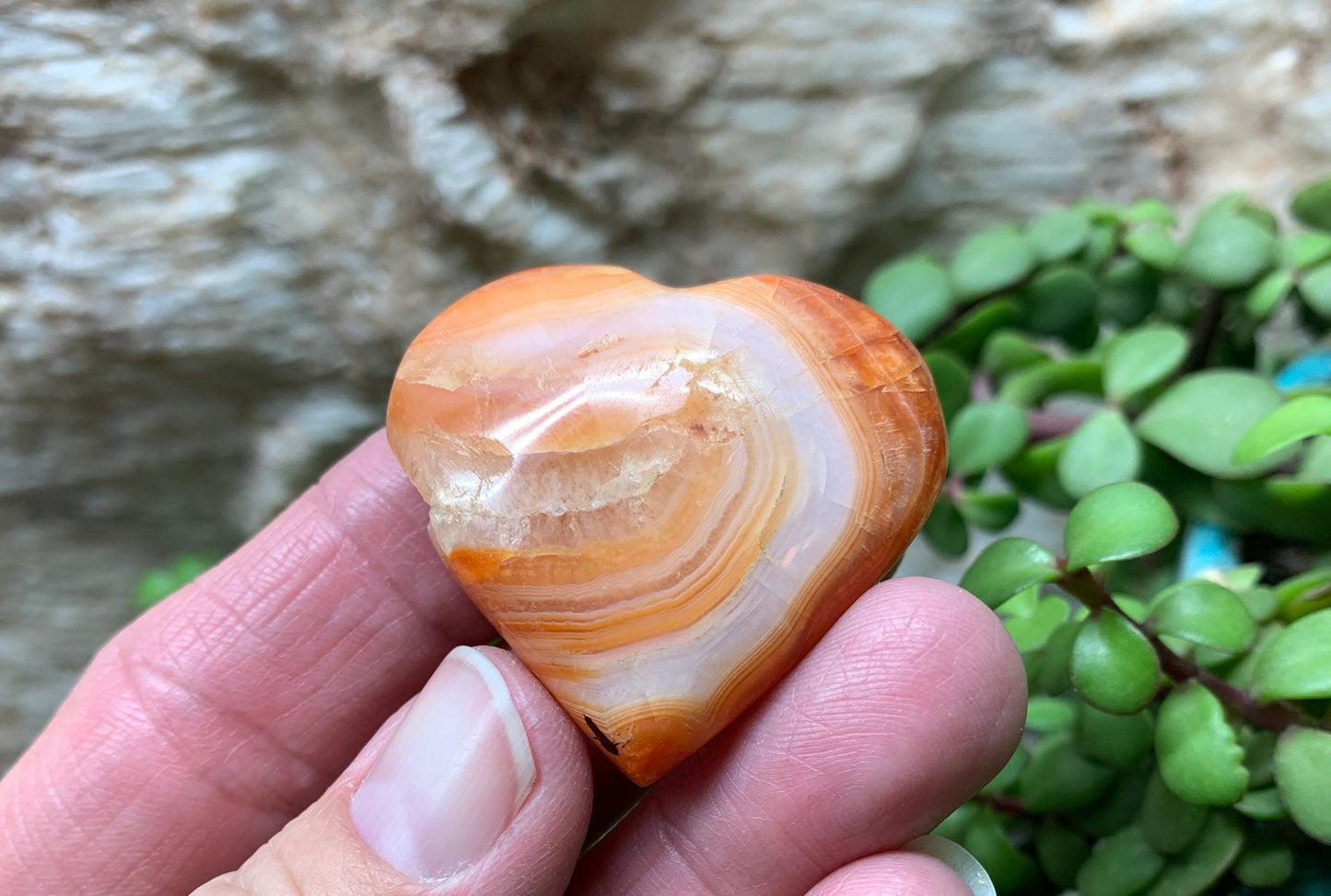 Carnelian Agate Quartz Puffy Heart, Beautiful, Polished, Creativity Stone, Passion, Manifesting Abundance (Approx.  2”)  HRT-0248