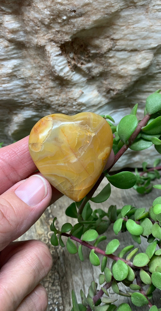 Carnelian Agate Quartz Puffy Heart, Beautiful, Polished, Creativity Stone, Passion, Manifesting Abundance (Approx.  2”)  HRT-0247