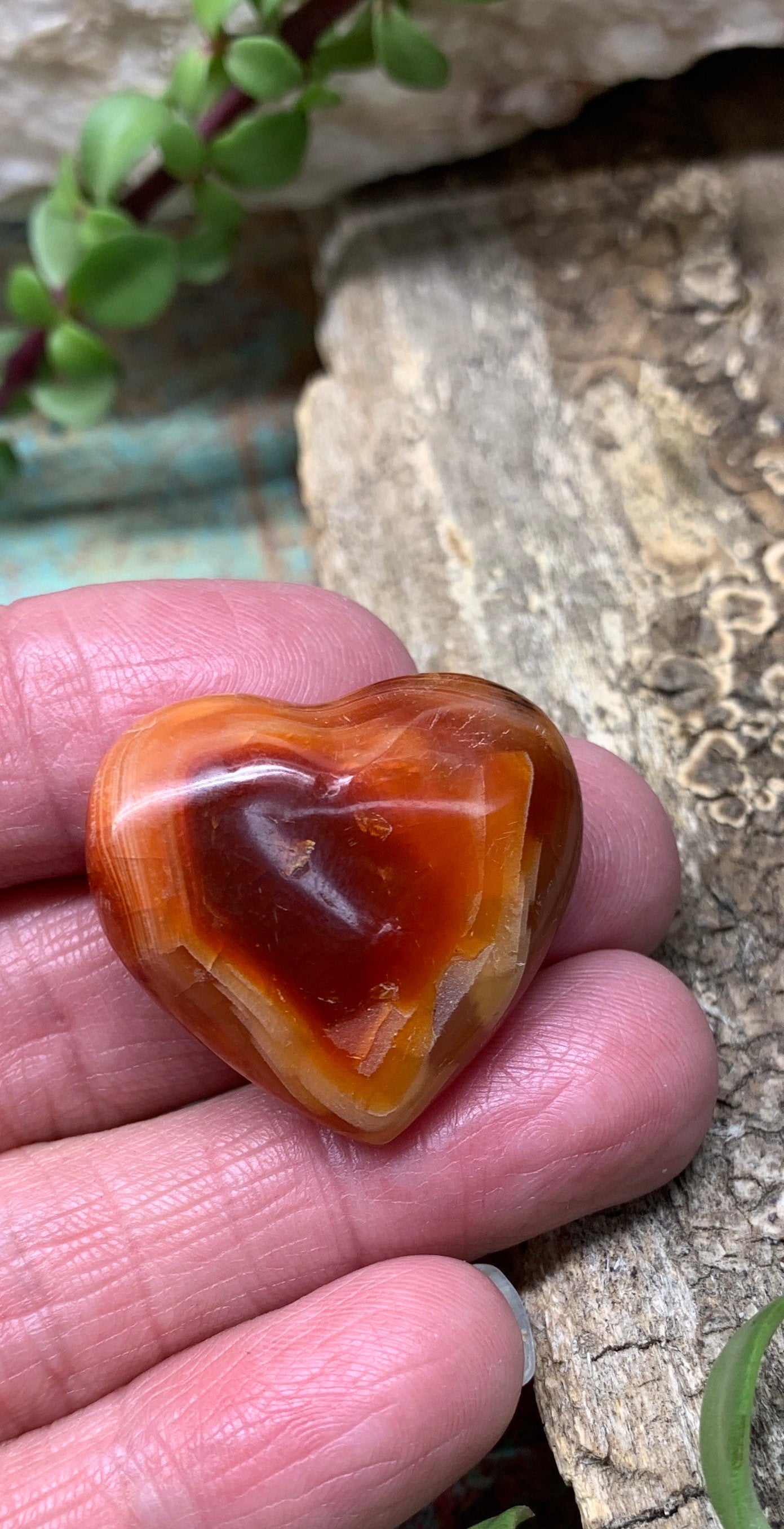 Carnelian Agate Quartz Puffy Heart, Beautiful, Polished, Creativity Stone, Passion, Manifesting Abundance (Approx. 1”) HRT-0242