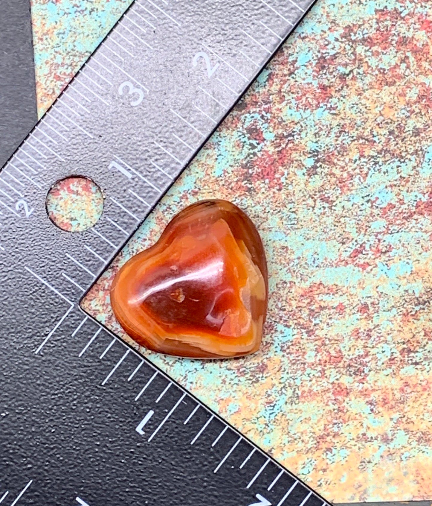 Carnelian Agate Quartz Puffy Heart, Beautiful, Polished, Creativity Stone, Passion, Manifesting Abundance (Approx. 1”) HRT-0242