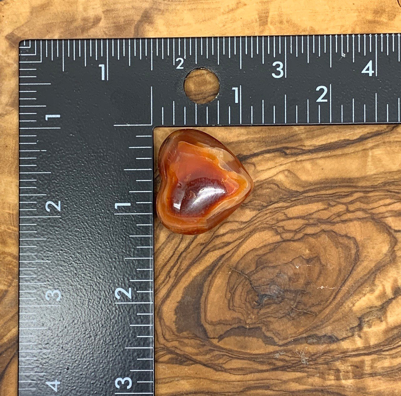 Carnelian Agate Quartz Puffy Heart, Beautiful, Polished, Creativity Stone, Passion, Manifesting Abundance (Approx. 1”) HRT-0242