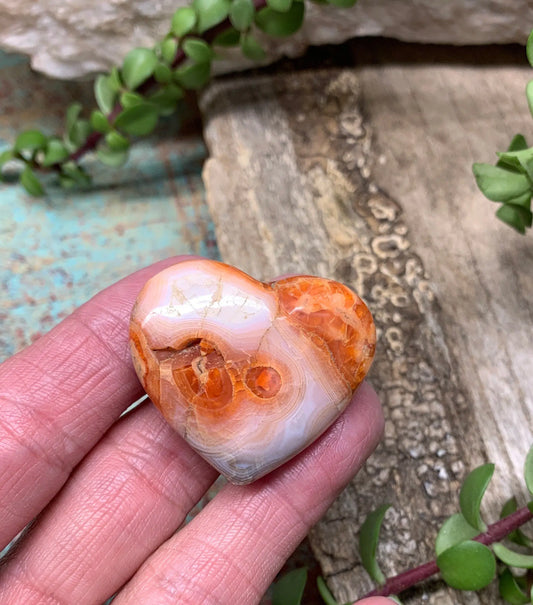 Carnelian Agate Quartz Puffy Heart, Beautiful, Polished, Creativity Stone, Passion, Manifesting Abundance (Approx. 1 1/4”) HRT-0238 Shop Wholesale Crystals