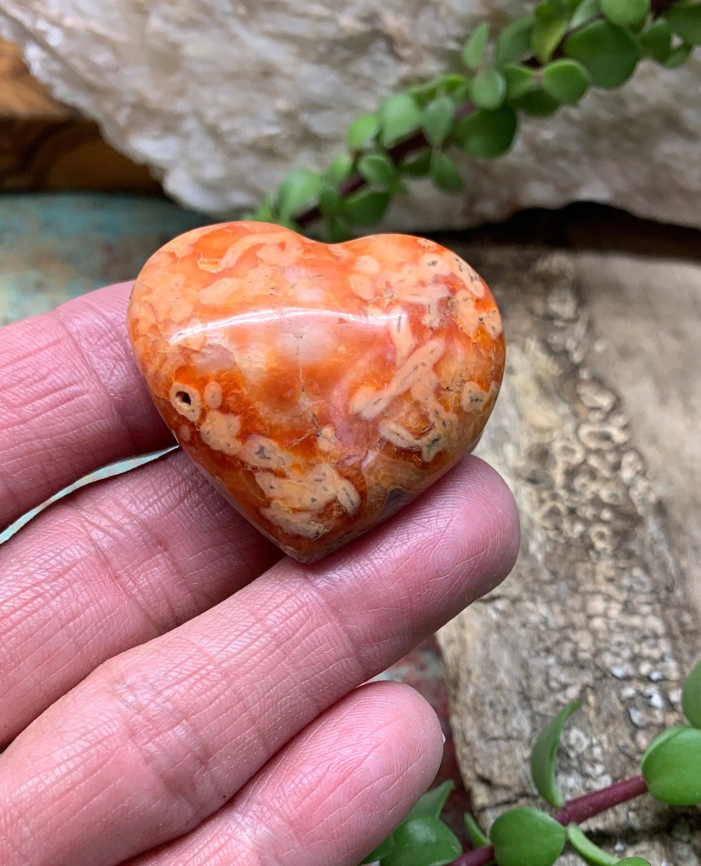 Carnelian Agate Quartz Puffy Heart, Beautiful, Polished, Creativity Stone, Passion, Manifesting Abundance (Approx. 1 1/4”) HRT-0238 Shop Wholesale Crystals