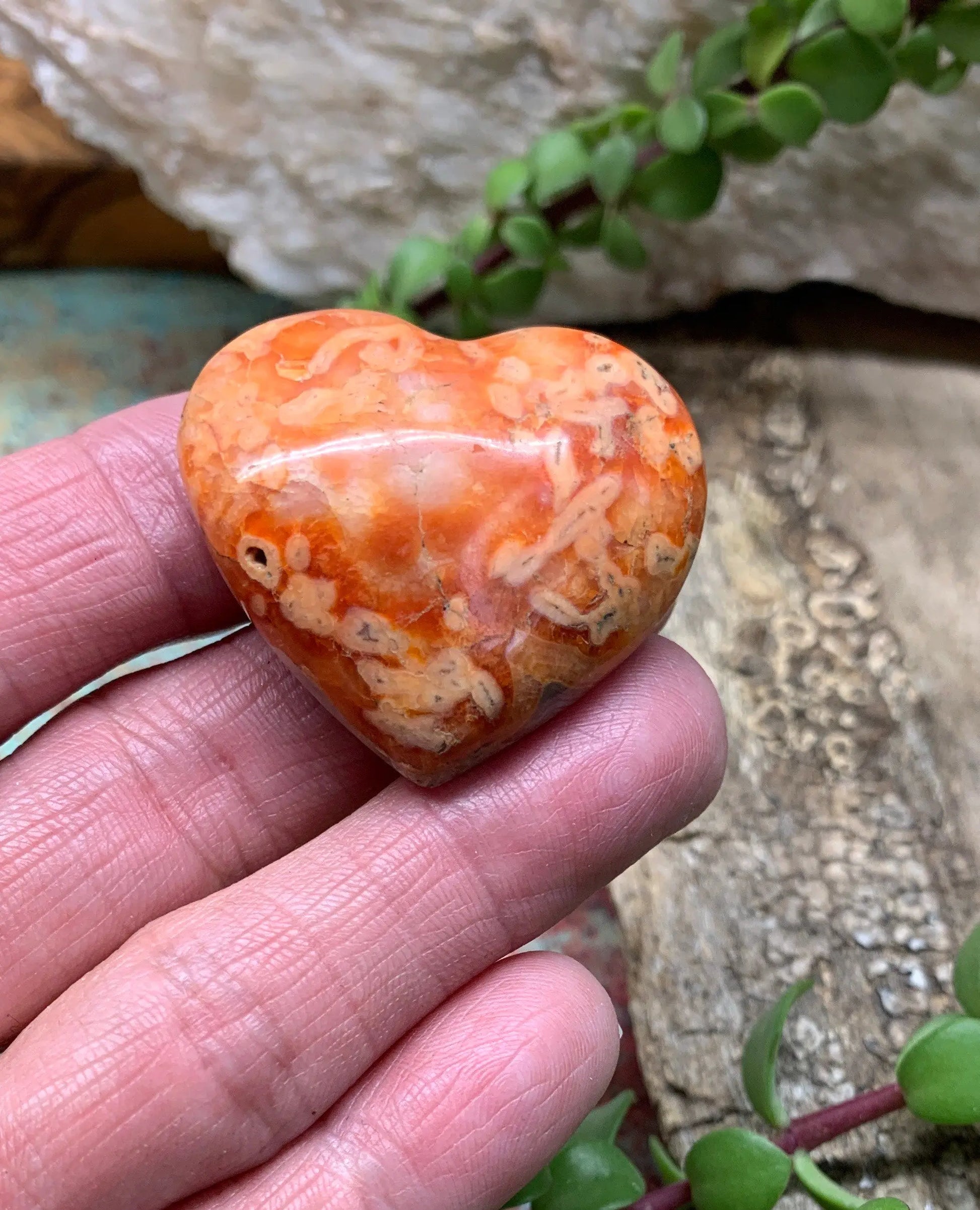 Carnelian Agate Quartz Puffy Heart, Beautiful, Polished, Creativity Stone, Passion, Manifesting Abundance (Approx. 1 1/4”) HRT-0238 Shop Wholesale Crystals