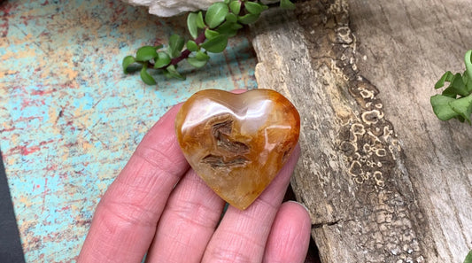 Carnelian Agate Quartz Puffy Heart, Beautiful, Polished, Creativity Stone, Passion, Manifesting Abundance (Approx. 1 1/2”) HRT-0227 Shop Wholesale Crystals