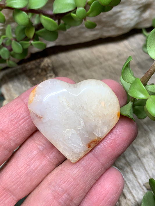 Carnelian Agate Quartz Puffy Heart, Beautiful, Polished, Creativity Stone, Passion, Manifesting Abundance (Approx. 1 3/8") HRT-0224