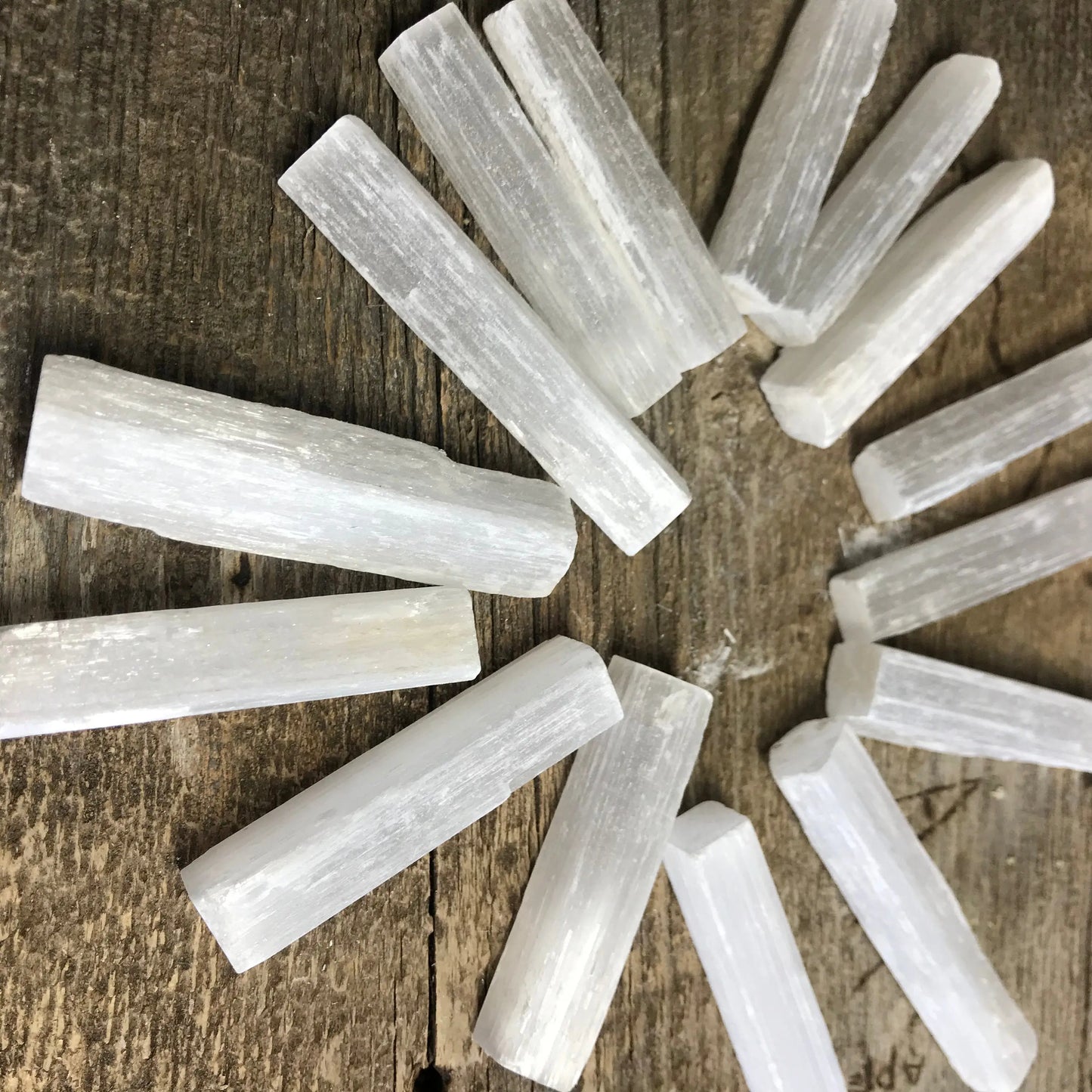 Selenite Stick (Approx 2 3/4") for Crown Chakra, Small Stick Wands, Supply for Crystal Grid, Stone of the Moon Goddess BIN-0357 Shop Wholesale Crystals