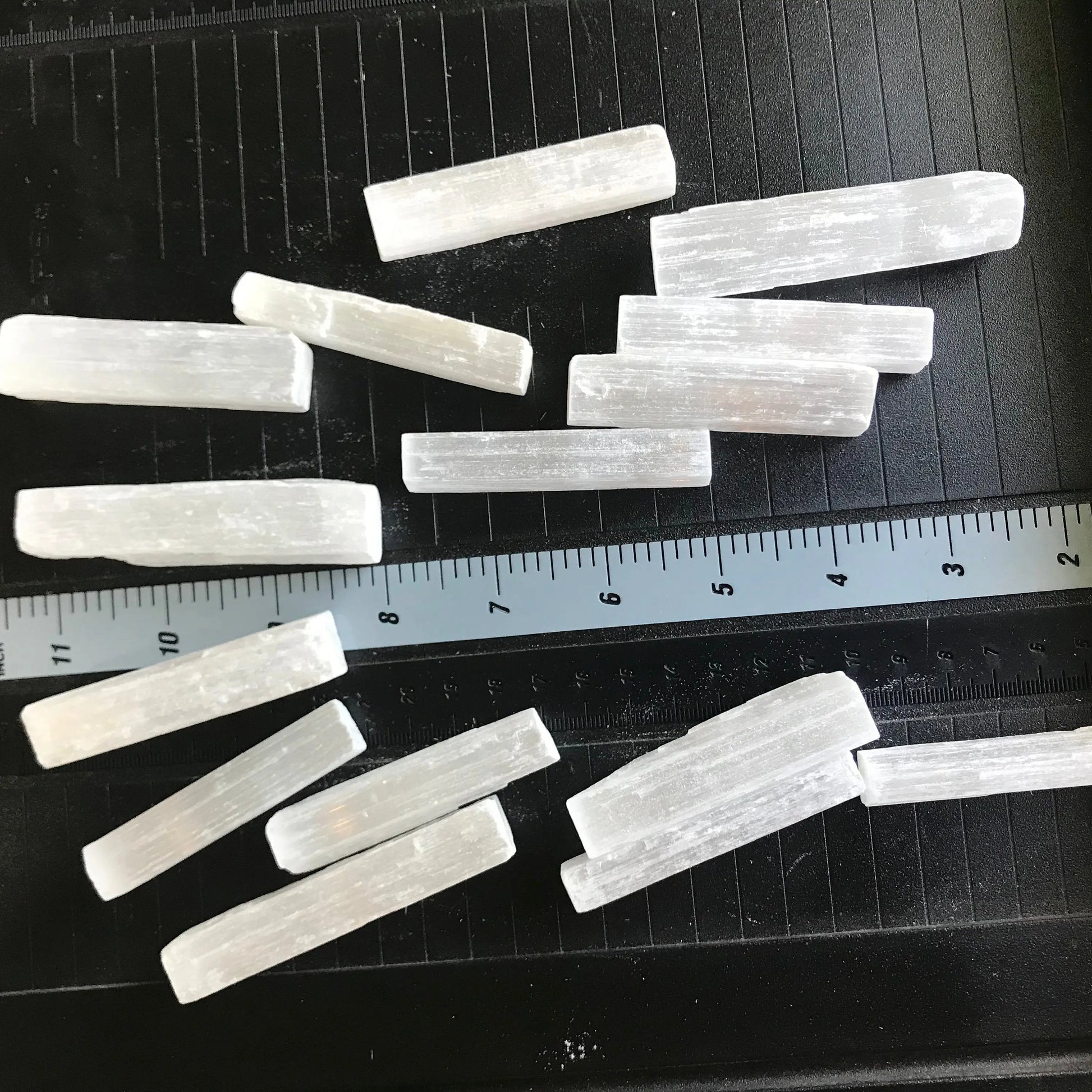 Selenite Stick (Approx 2 3/4") for Crown Chakra, Small Stick Wands, Supply for Crystal Grid, Stone of the Moon Goddess BIN-0357 Shop Wholesale Crystals