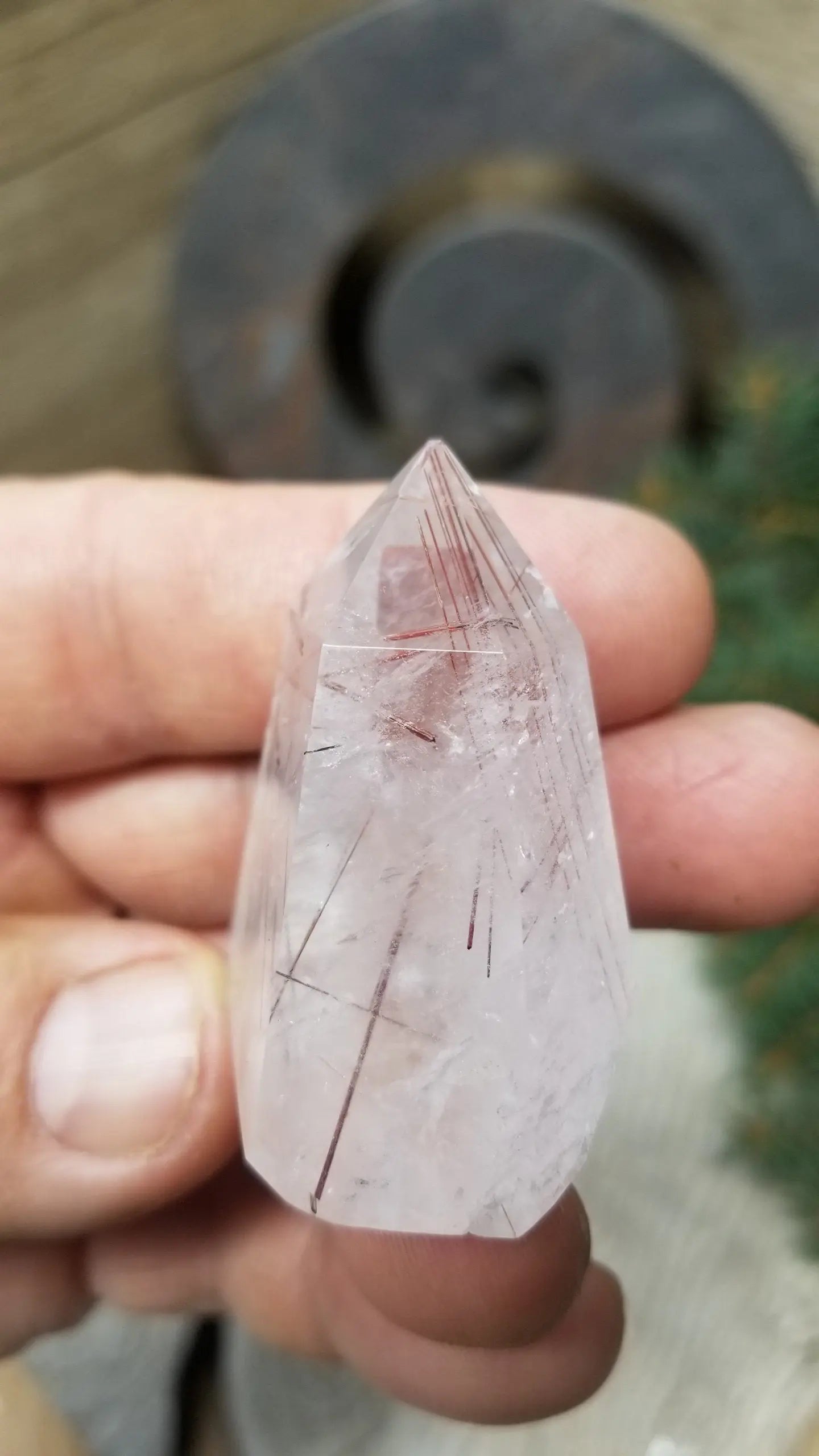 Red Rutile Quartz Obelisk, (Approx 1 4/5" x 2") Rutilated Quartz Crystal, Healing Stone Obl-031E Shop Wholesale Crystals