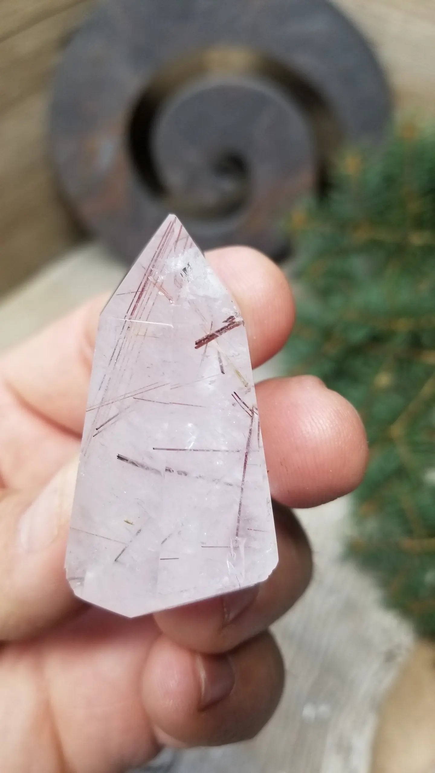 Red Rutile Quartz Obelisk, (Approx 1 4/5" x 2") Rutilated Quartz Crystal, Healing Stone Obl-031E Shop Wholesale Crystals
