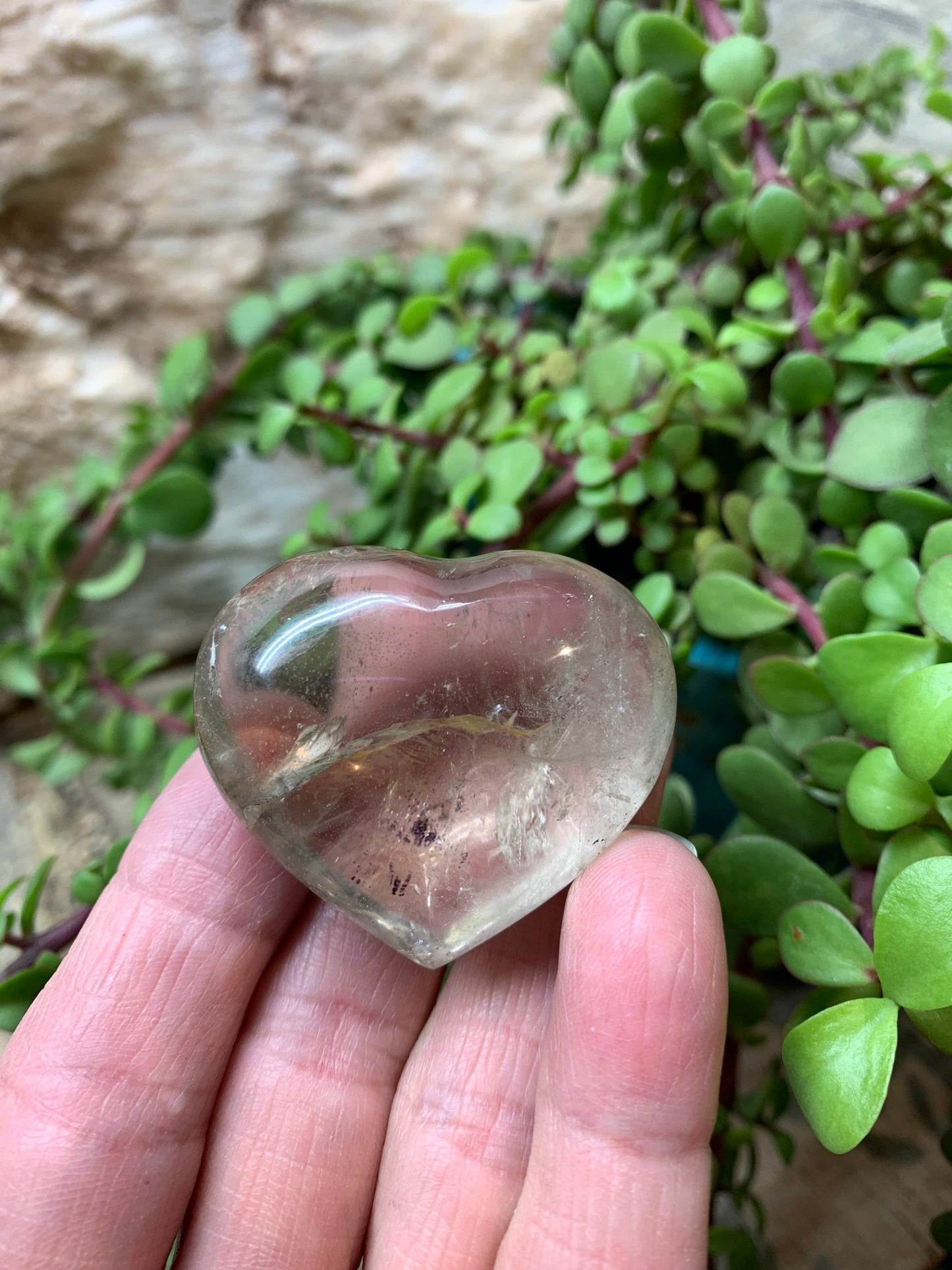 Clear Quartz Puffy Heart, Beautiful, Polished, Master Healer Stone, Consciousness, Manifesting Abundance (Approx. 2") HRT-0206