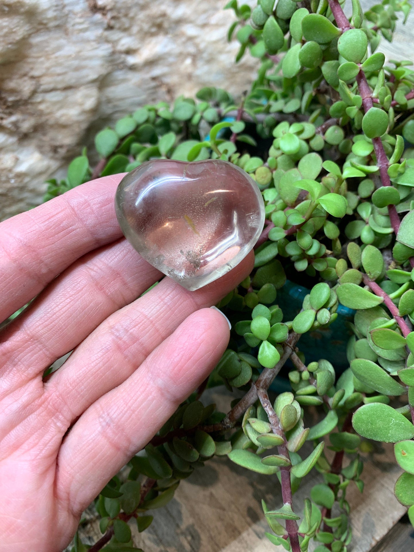 Clear Quartz Puffy Heart, Beautiful, Polished, Master Healer Stone, Consciousness, Manifesting Abundance (Approx. 2") HRT-0200