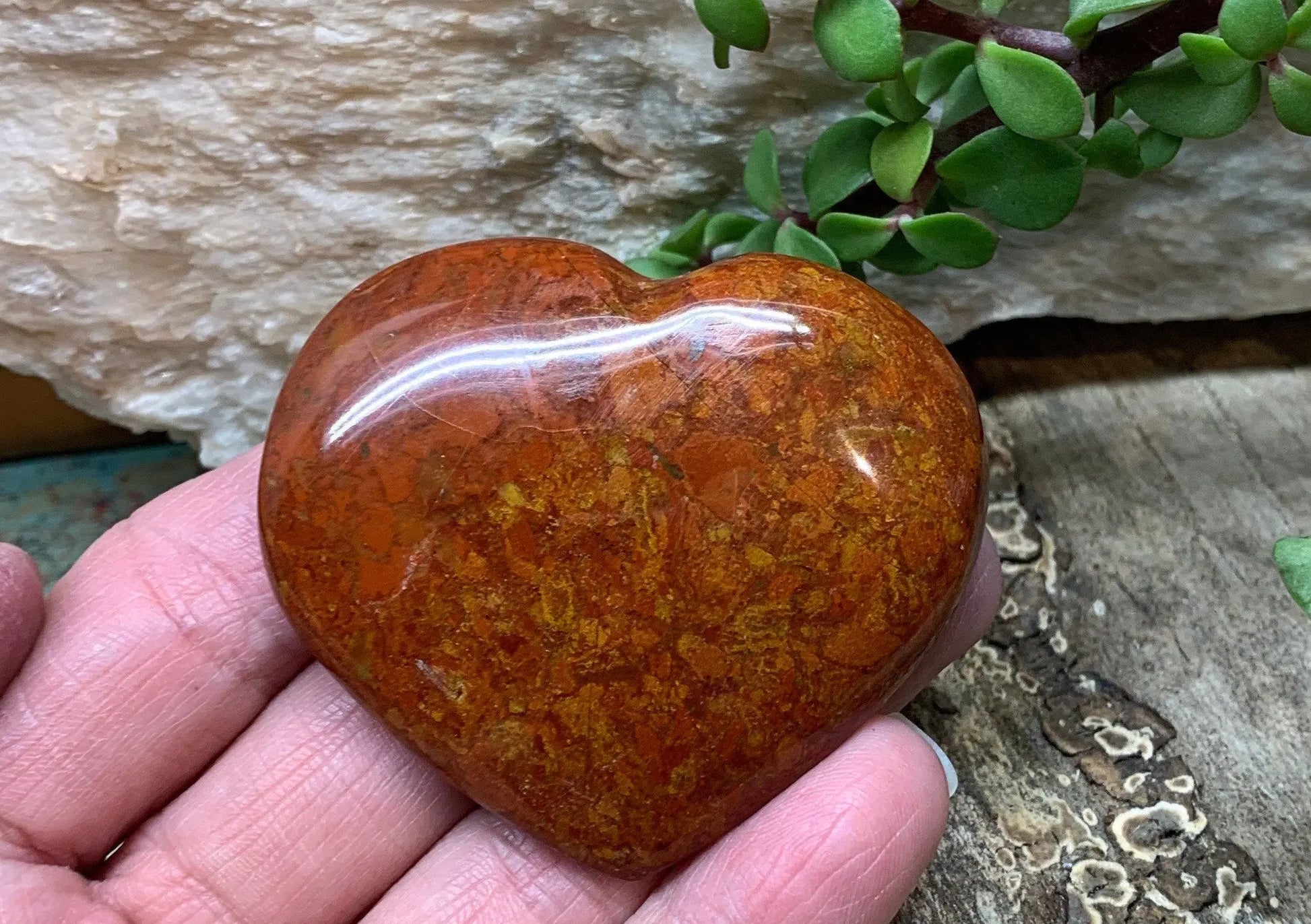 Red Jasper Puffy Heart, grounding & stabilizing, gift item (Approx. 2 “ ) HRT-0192 Shop Wholesale Crystals