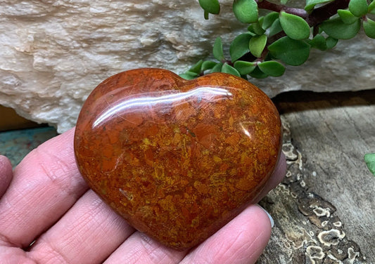 Red Jasper Puffy Heart, grounding & stabilizing, gift item (Approx. 2 “ ) HRT-0192 Shop Wholesale Crystals