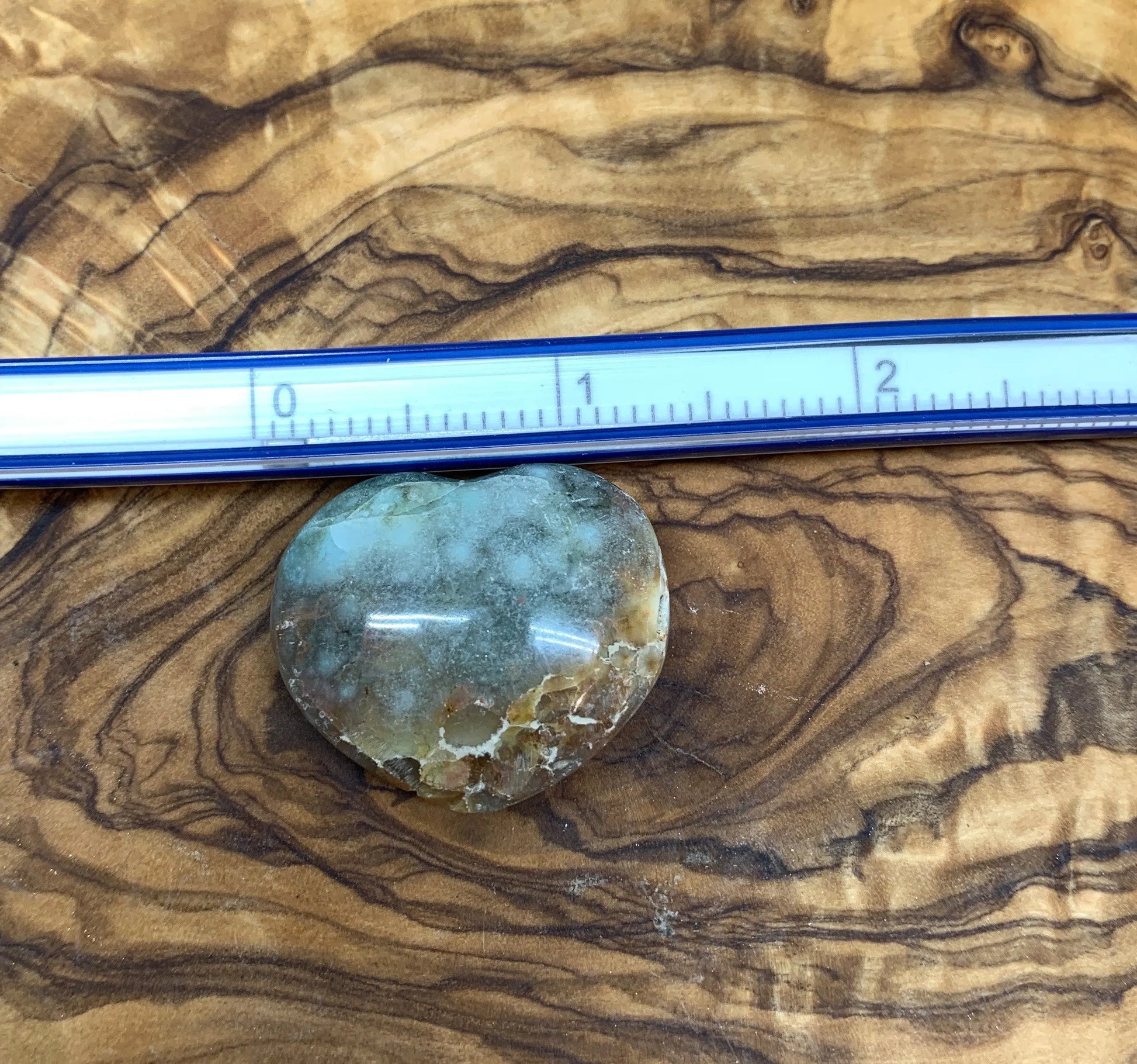 Green Ocean Jasper Heart, Puffy Heart.     (Approx 1 1/2”) BIN-0147 Shop Wholesale Crystals