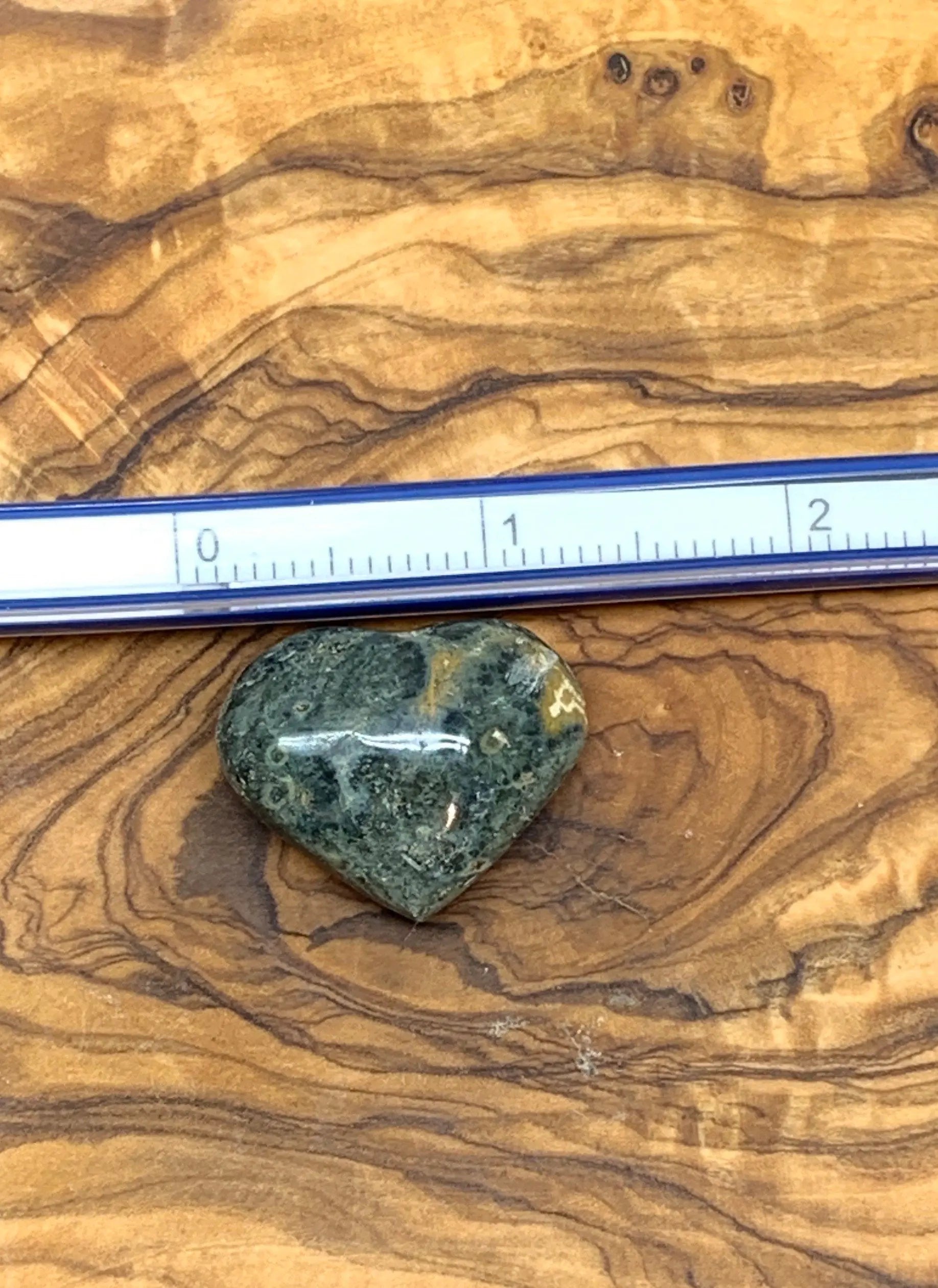 Green Ocean Jasper Heart, Puffy Heart.     (Approx 1 1/2”) BIN-0146 Shop Wholesale Crystals