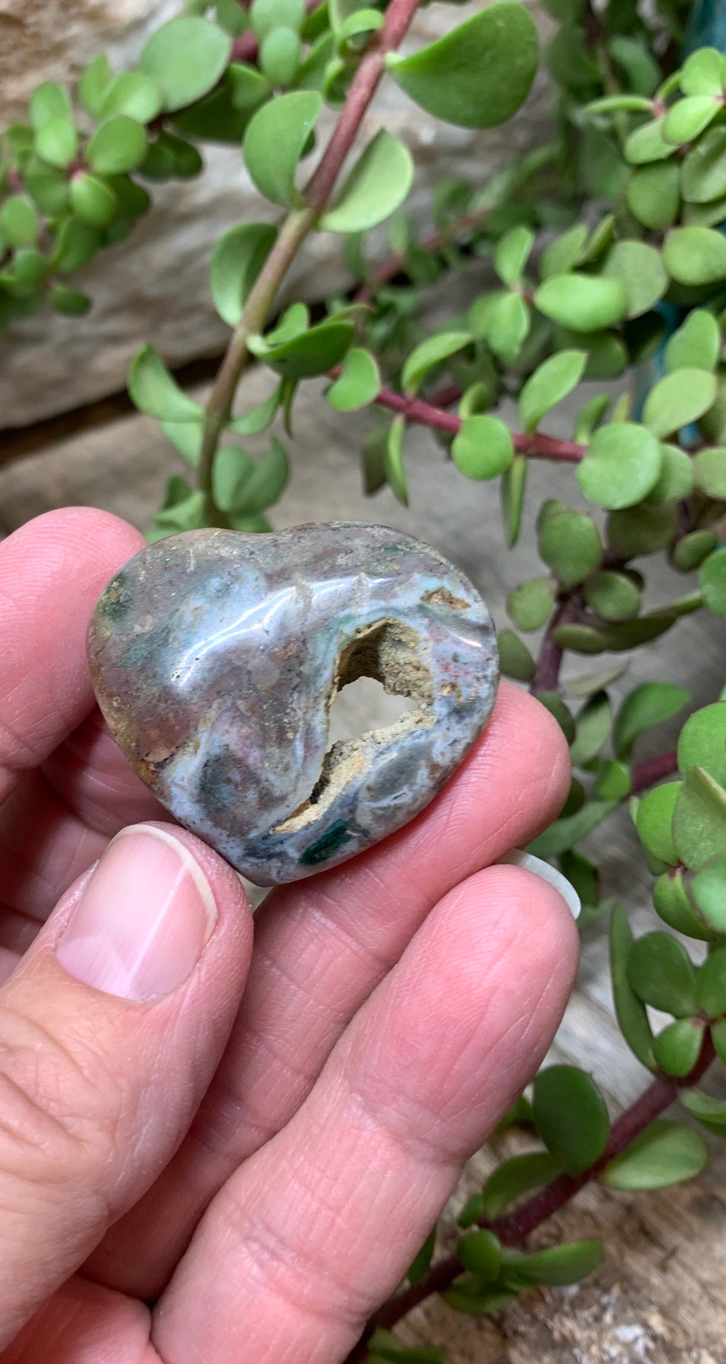 Brown Ocean Jasper Heart, Puffy Heart.     (Approx 1 1/2”) BIN-0142