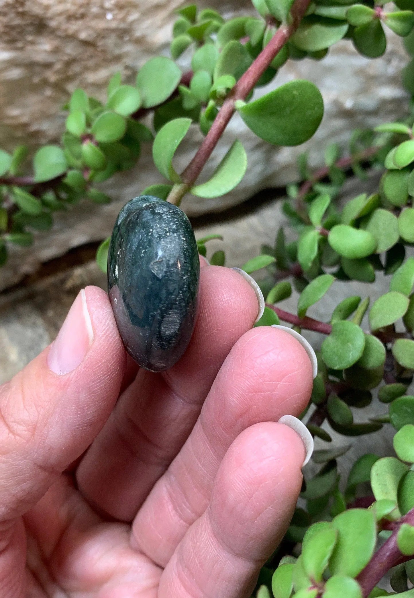 Green Ocean Jasper Heart, Puffy Heart.     (Approx 1 1/2”) BIN-0141 Shop Wholesale Crystals