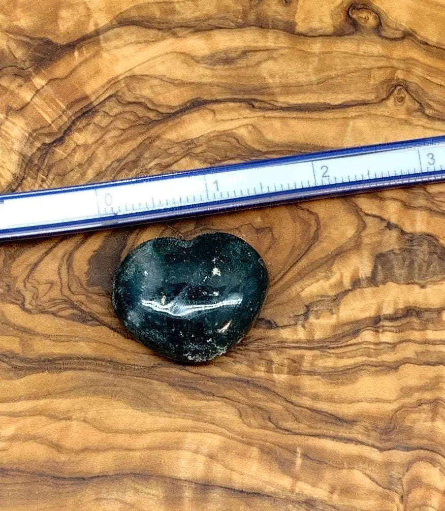 Green Ocean Jasper Heart, Puffy Heart.     (Approx 1 1/2”) BIN-0141 Shop Wholesale Crystals
