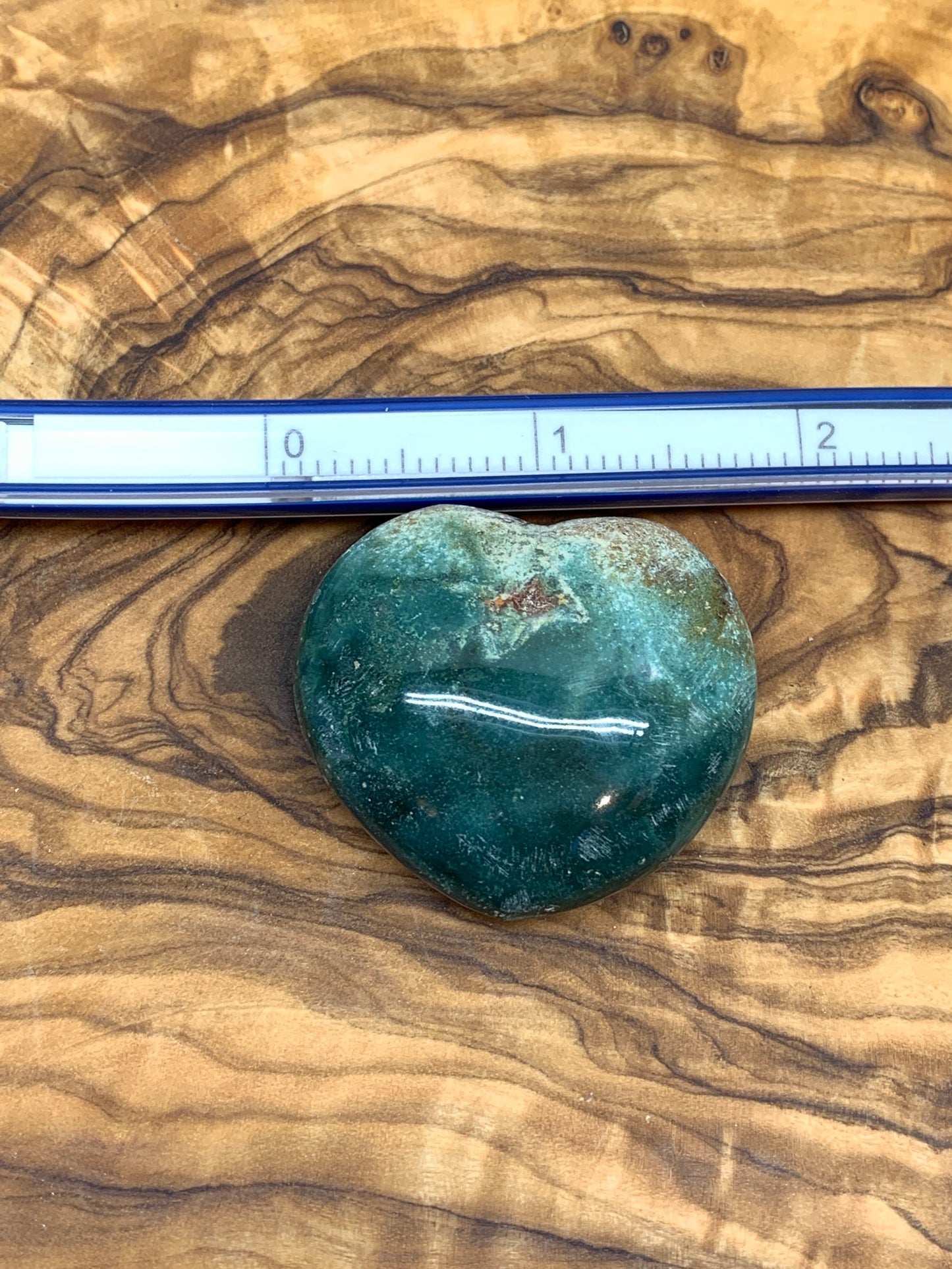 Blue Ocean Jasper Heart, Puffy Heart.    (Approx 2”)    BIN-0126