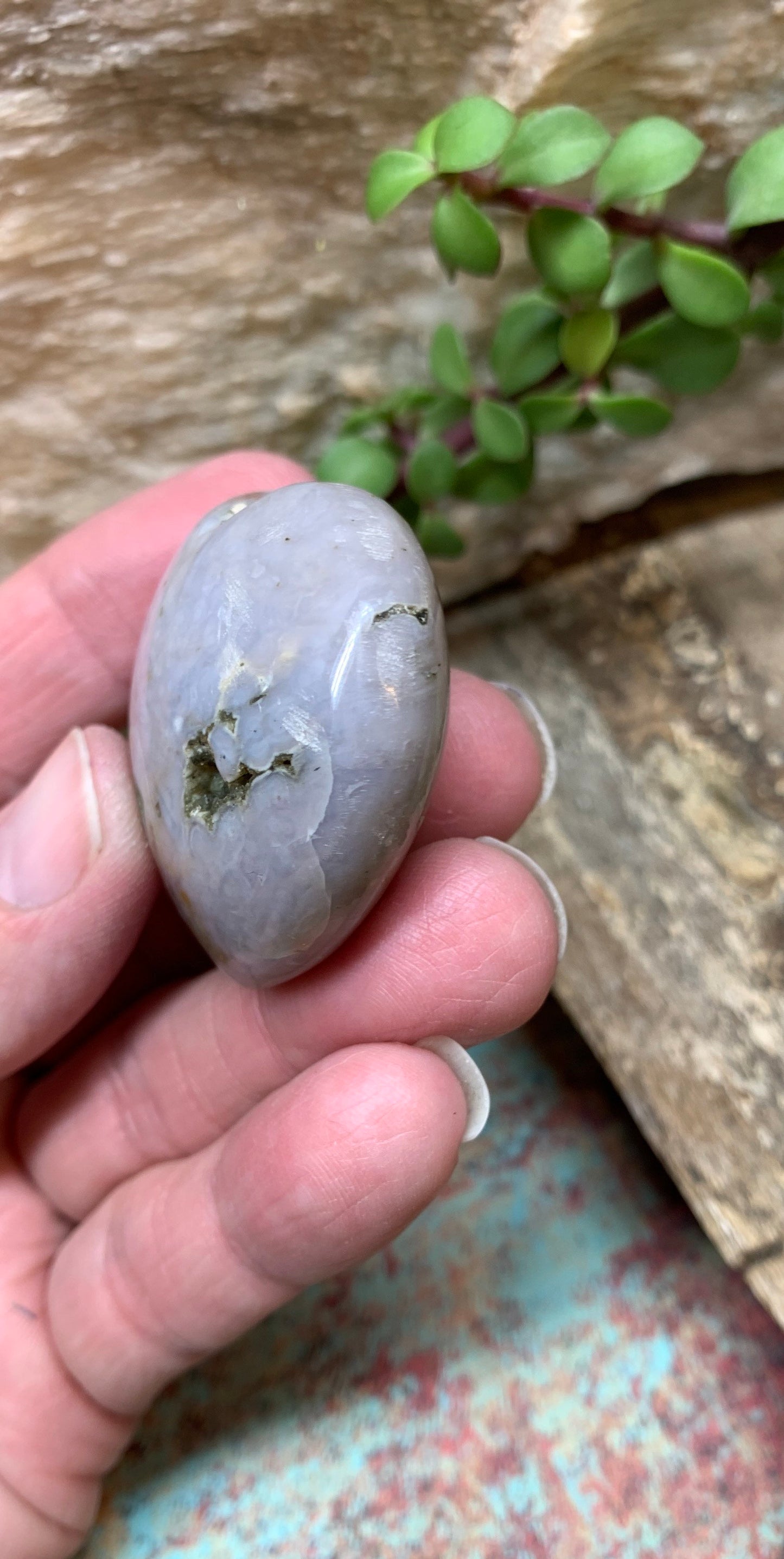 Grey Ocean Jasper Heart, Puffy Heart.    (Approx 2”)    BIN-0124