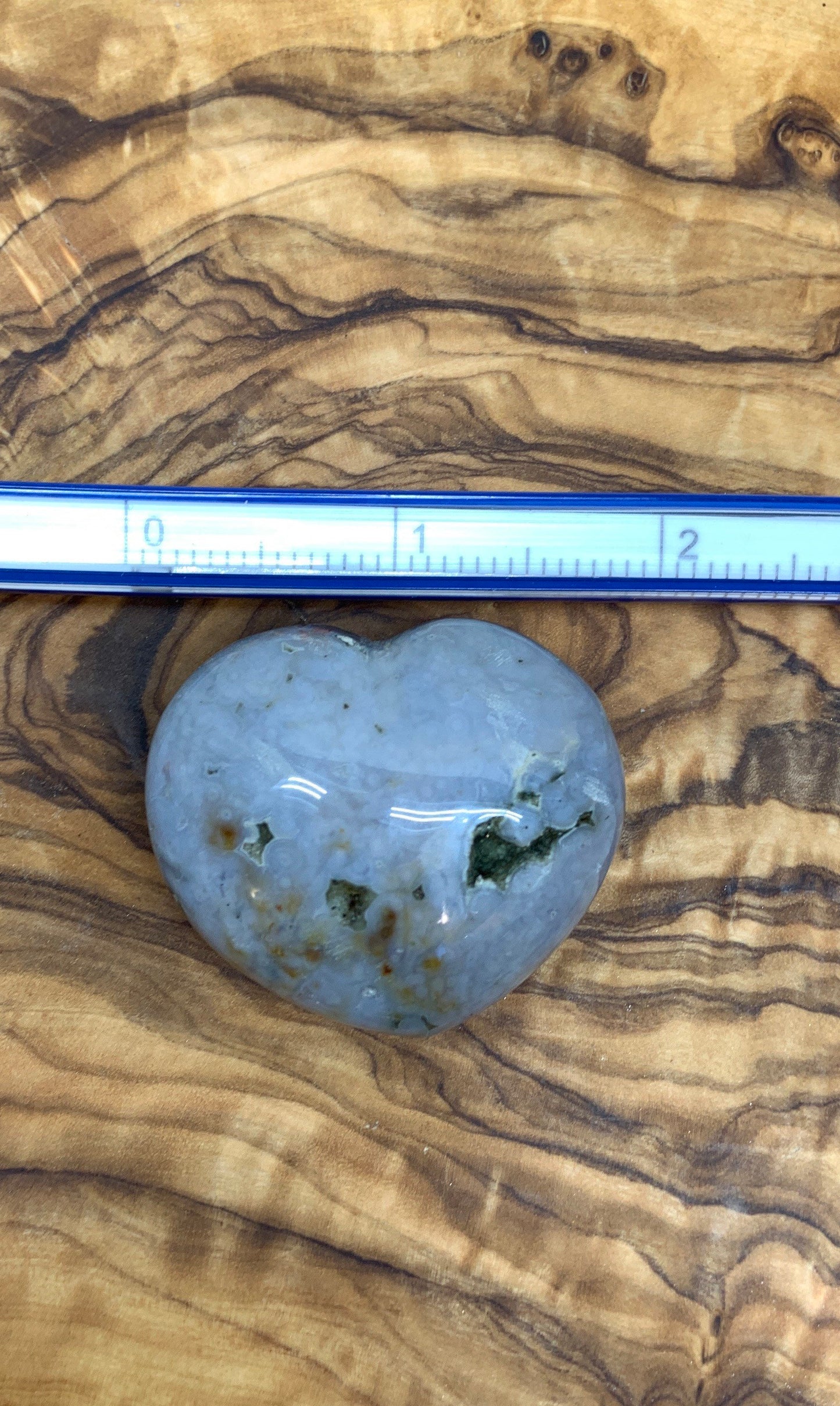 Grey Ocean Jasper Heart, Puffy Heart.    (Approx 2”)    BIN-0124