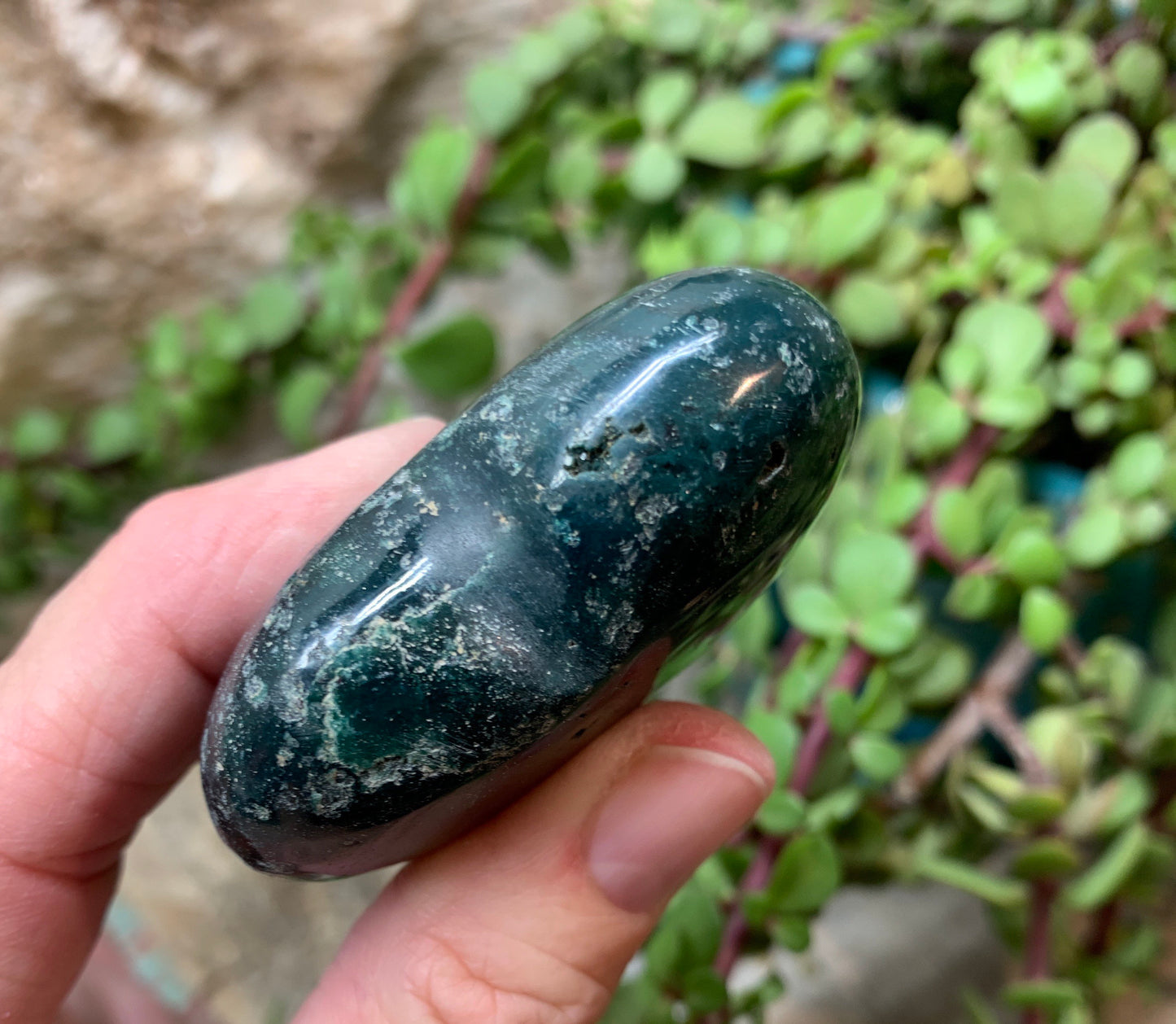 Blue Ocean Jasper Heart, Puffy Heart.    (Approx 2”) BIN-0122