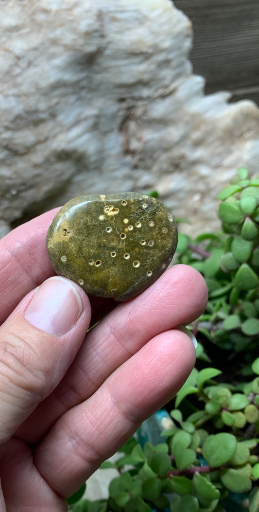 Brown Ocean Jasper Heart, Puffy Heart (Approx 1 1/2”) BIN-0098