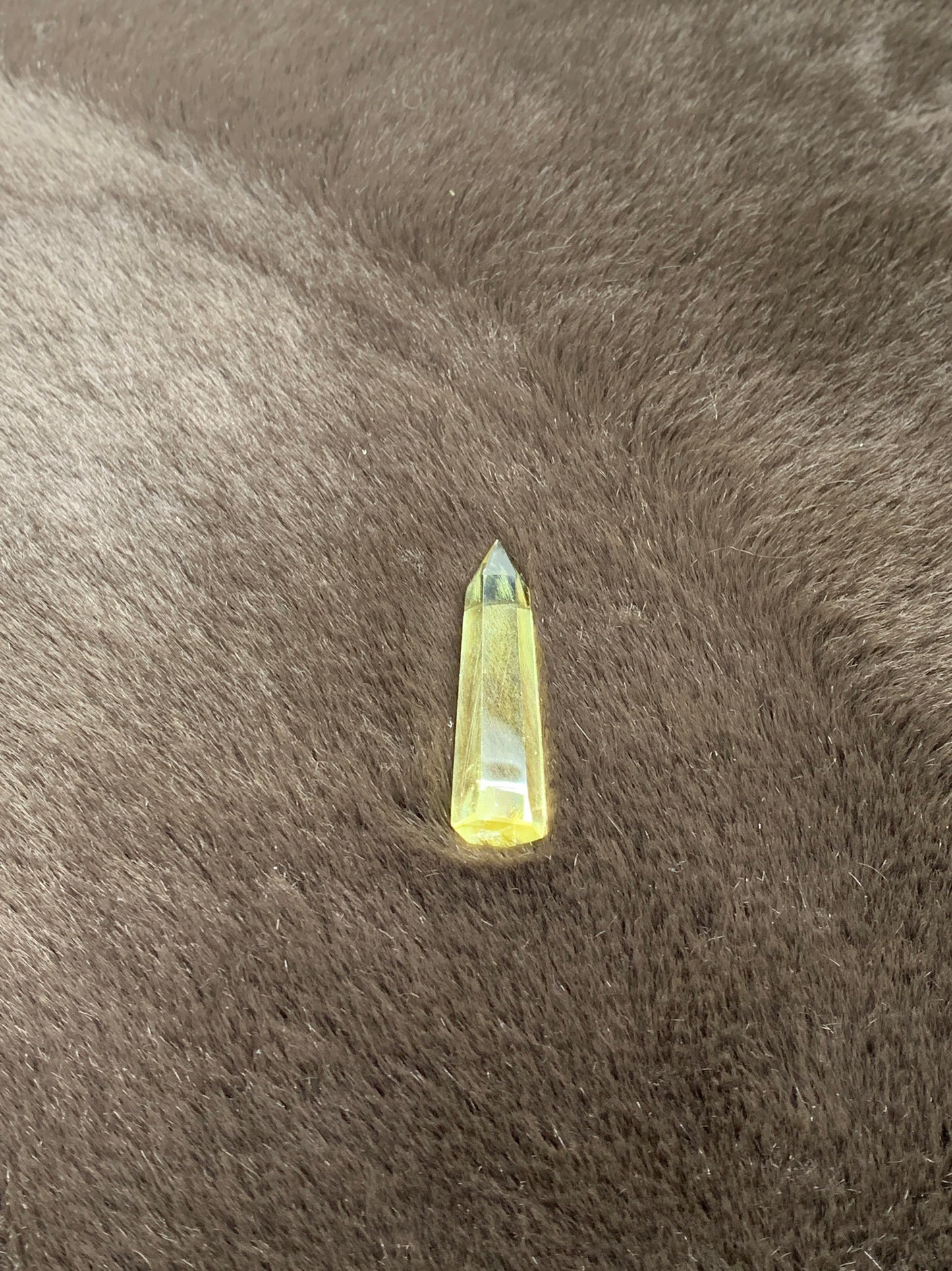 Yellow Citrine Obelisk, (Approx 2”) Crystal for Wire Wrapping, Healing Stone for Crystal Grid OBL-0063