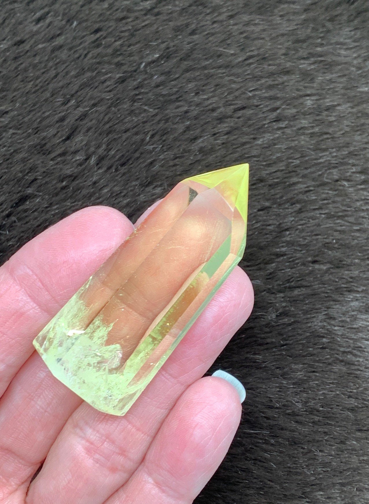 Yellow Citrine Obelisk, (Approx 2 1/2”) Crystal for Wire Wrapping, Healing Stone for Crystal Grid OBL-0127