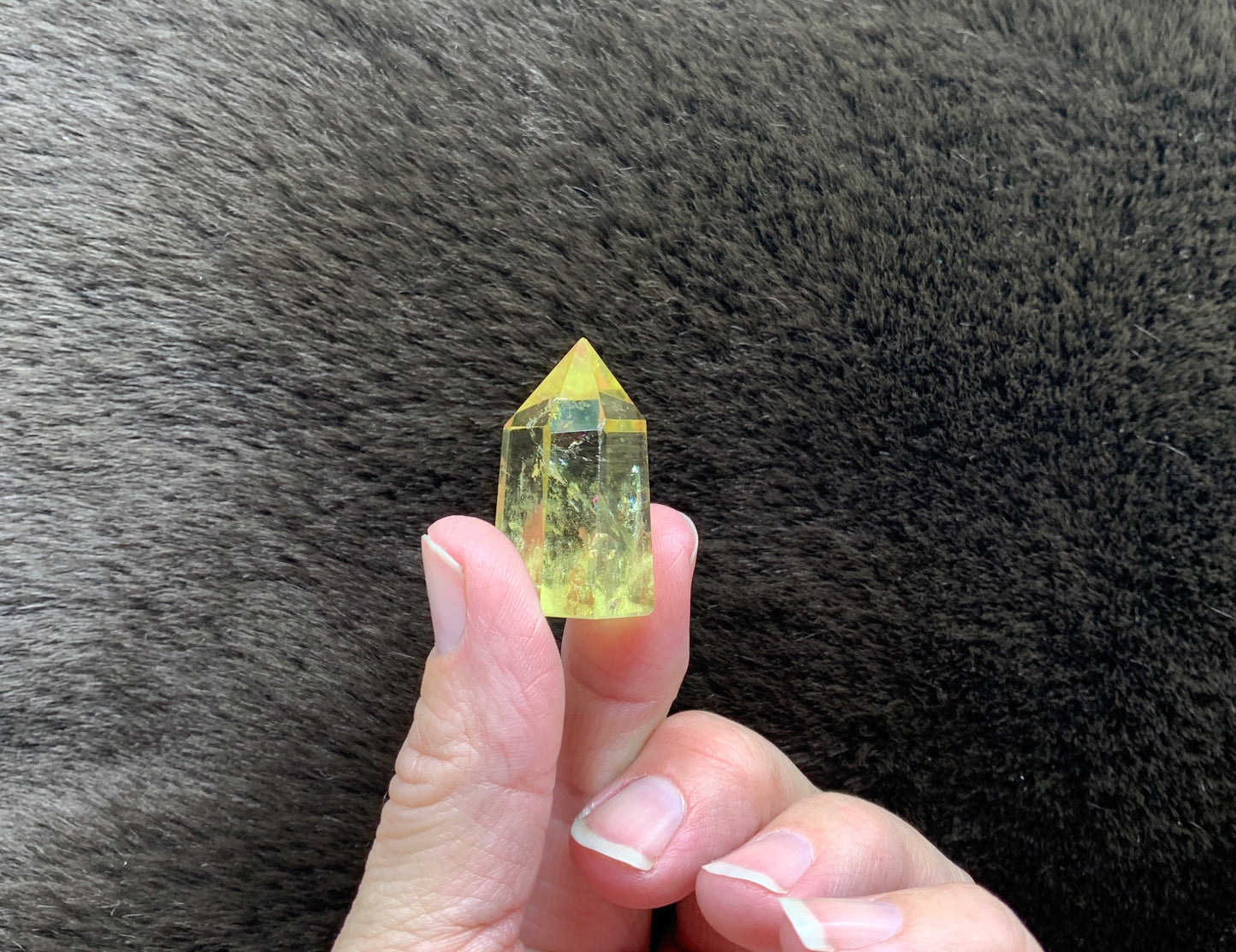 Yellow Citrine Obelisk, (Approx 1 1/2”) Crystal for Wire Wrapping, Healing Stone for Crystal Grid OBL-0122