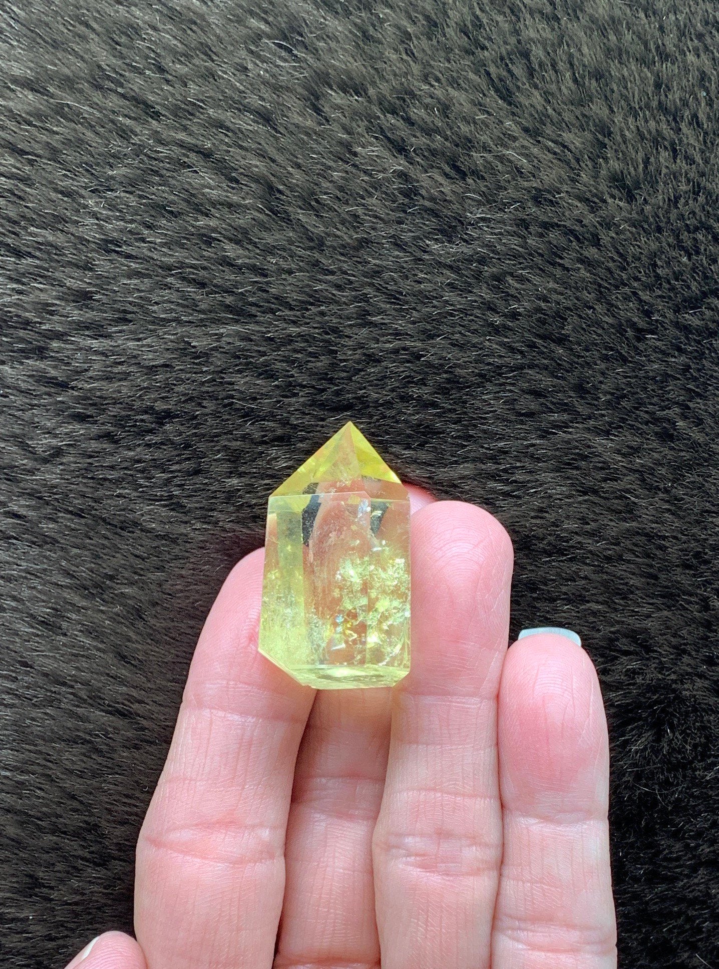 Yellow Citrine Obelisk, (Approx 1 1/2”) Crystal for Wire Wrapping, Healing Stone for Crystal Grid OBL-0122