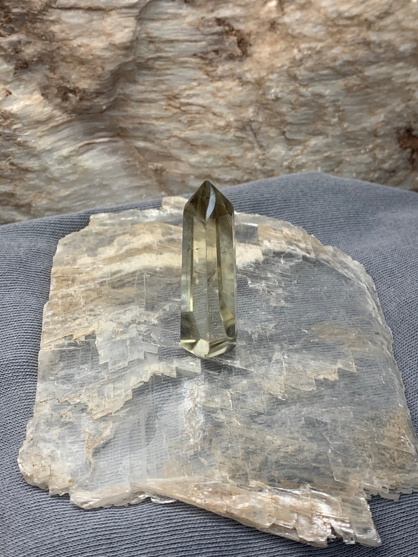 Yellow Citrine Obelisk, (Approx 2 1/4”)  Crystal for Wire Wrapping, Healing Stone for Crystal Grid OBL-0098