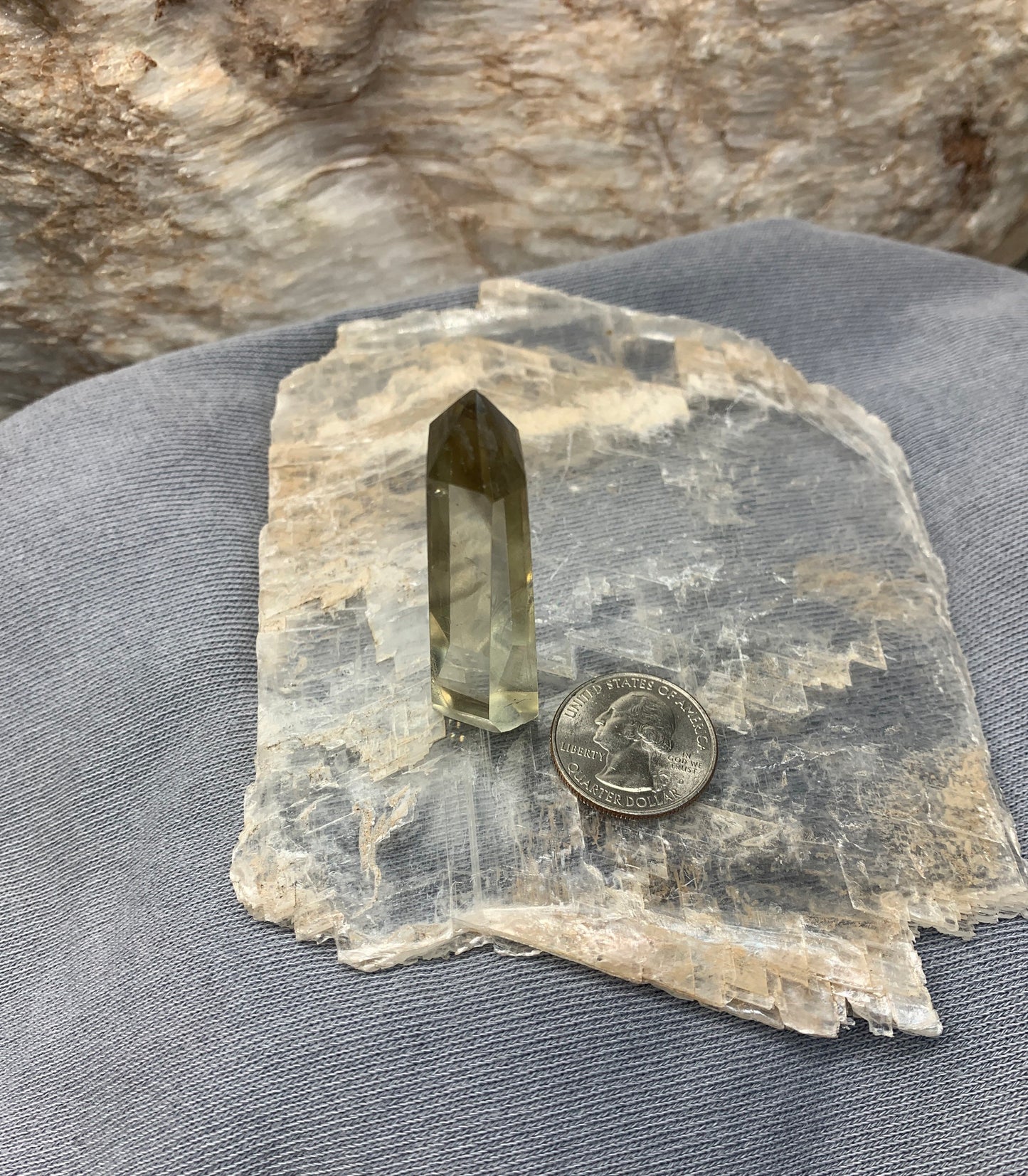 Yellow Citrine Obelisk, (Approx 2 1/4”)  Crystal for Wire Wrapping, Healing Stone for Crystal Grid OBL-0098