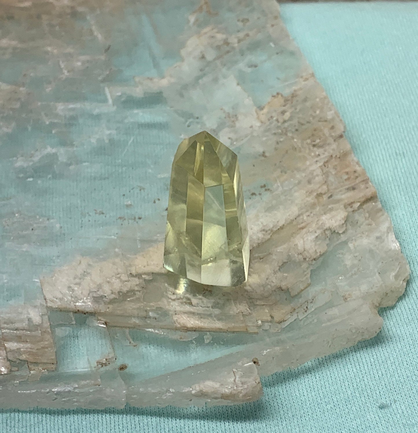 Yellow Citrine Obelisk, (Approx 1 1/2”) Crystal for Wire Wrapping, Healing Stone for Crystal Grid OBL-0091