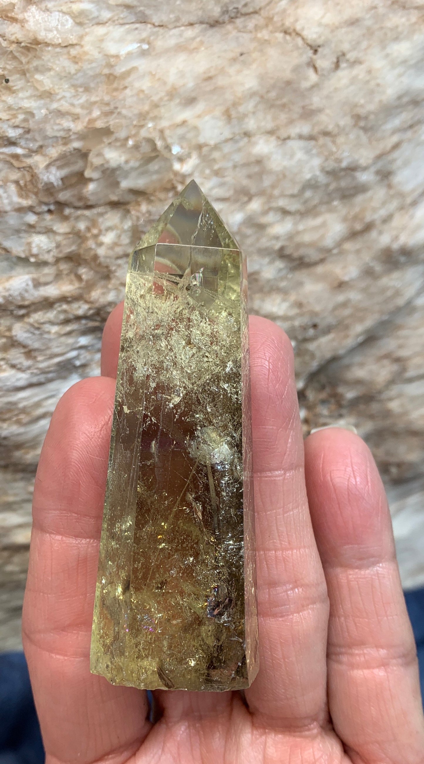 Citrine Obelisk, (Approx 3”) Natural Healing Stone for Crystal Grid, for Wire Wrapping OBL-0021