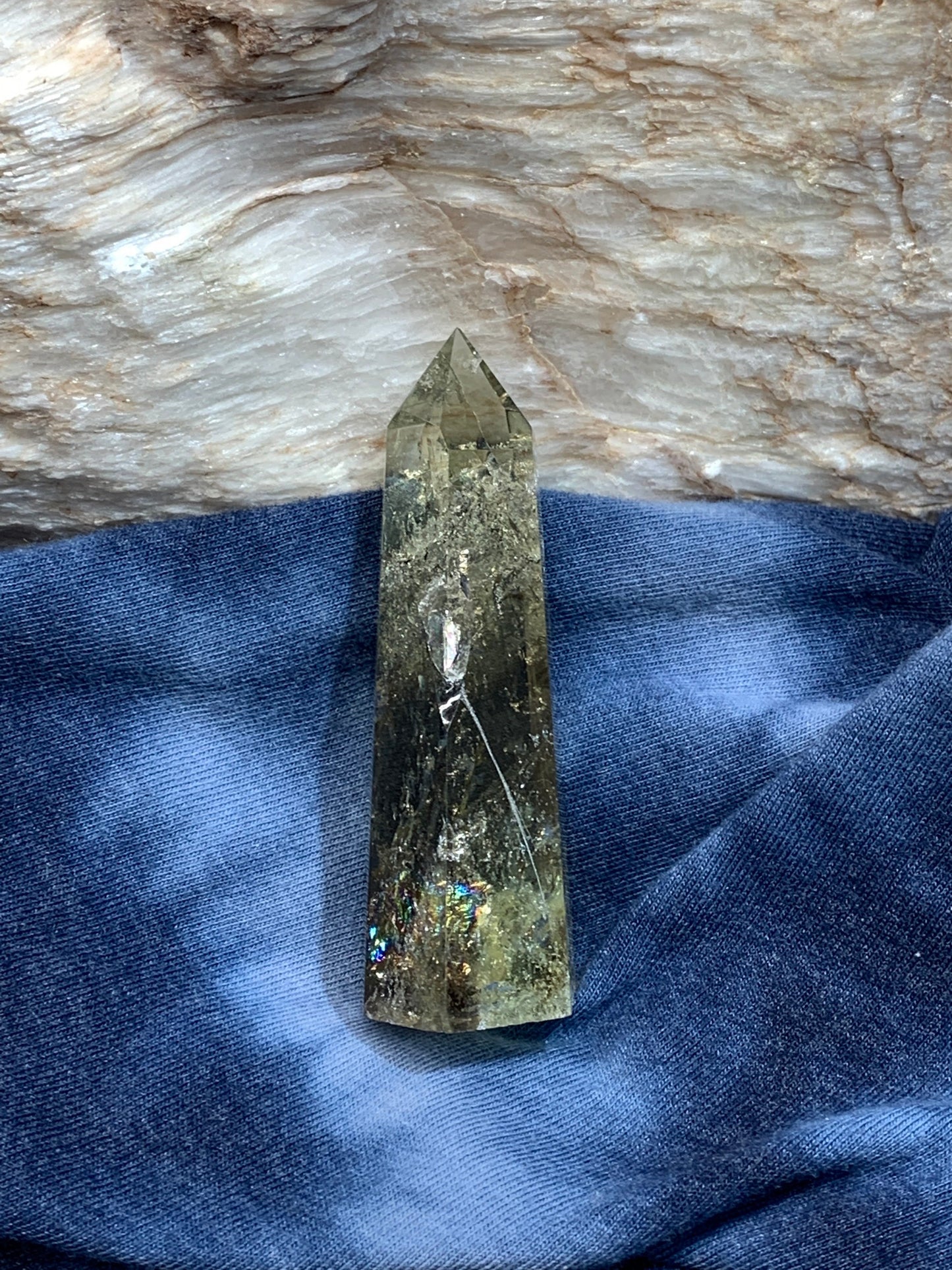 Citrine Obelisk, (Approx 3”) Natural Healing Stone for Crystal Grid, for Wire Wrapping OBL-0021