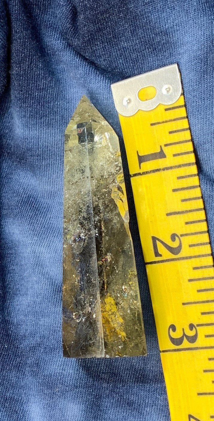 Citrine Obelisk, (Approx 3”) Natural Healing Stone for Crystal Grid, for Wire Wrapping OBL-0021