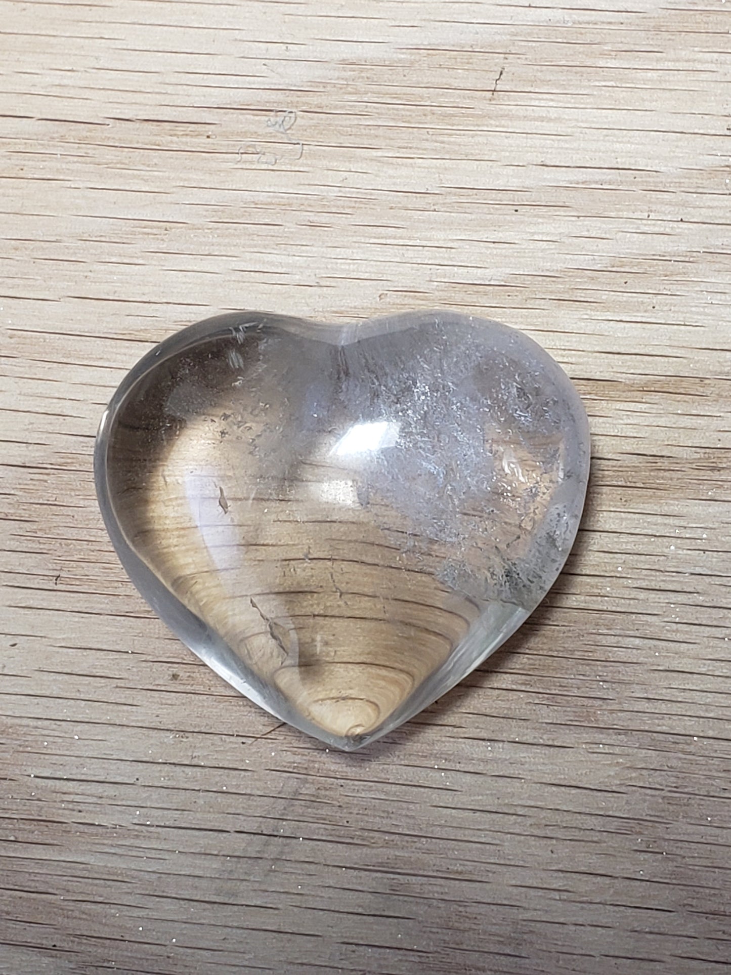 Clear Quartz Puffy Heart, Beautiful, Polished, Master Healer Stone, Consciousness, Manifesting Abundance (Approx. 2") HRT-0199