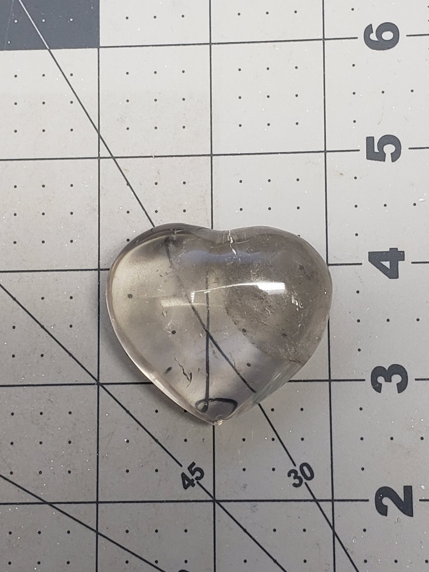 Clear Quartz Puffy Heart, Beautiful, Polished, Master Healer Stone, Consciousness, Manifesting Abundance (Approx. 2") HRT-0199