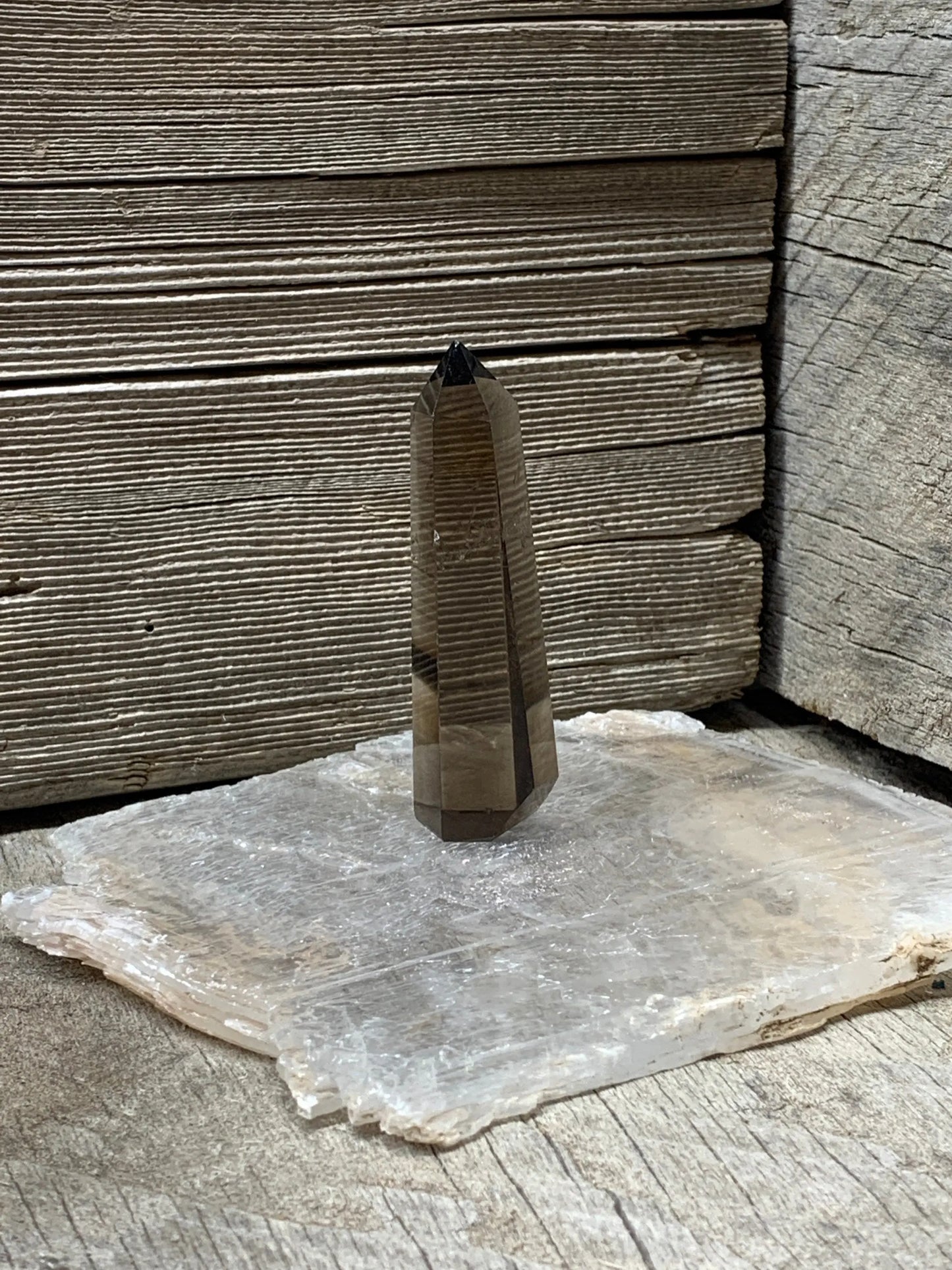 Smoky Quartz Obelisk, Natural, Beautiful, (Approx. 3” 1/2) One Crystal, Polished, Natural, for Home Decor, Grid OBL-0034 Shop Wholesale Crystals