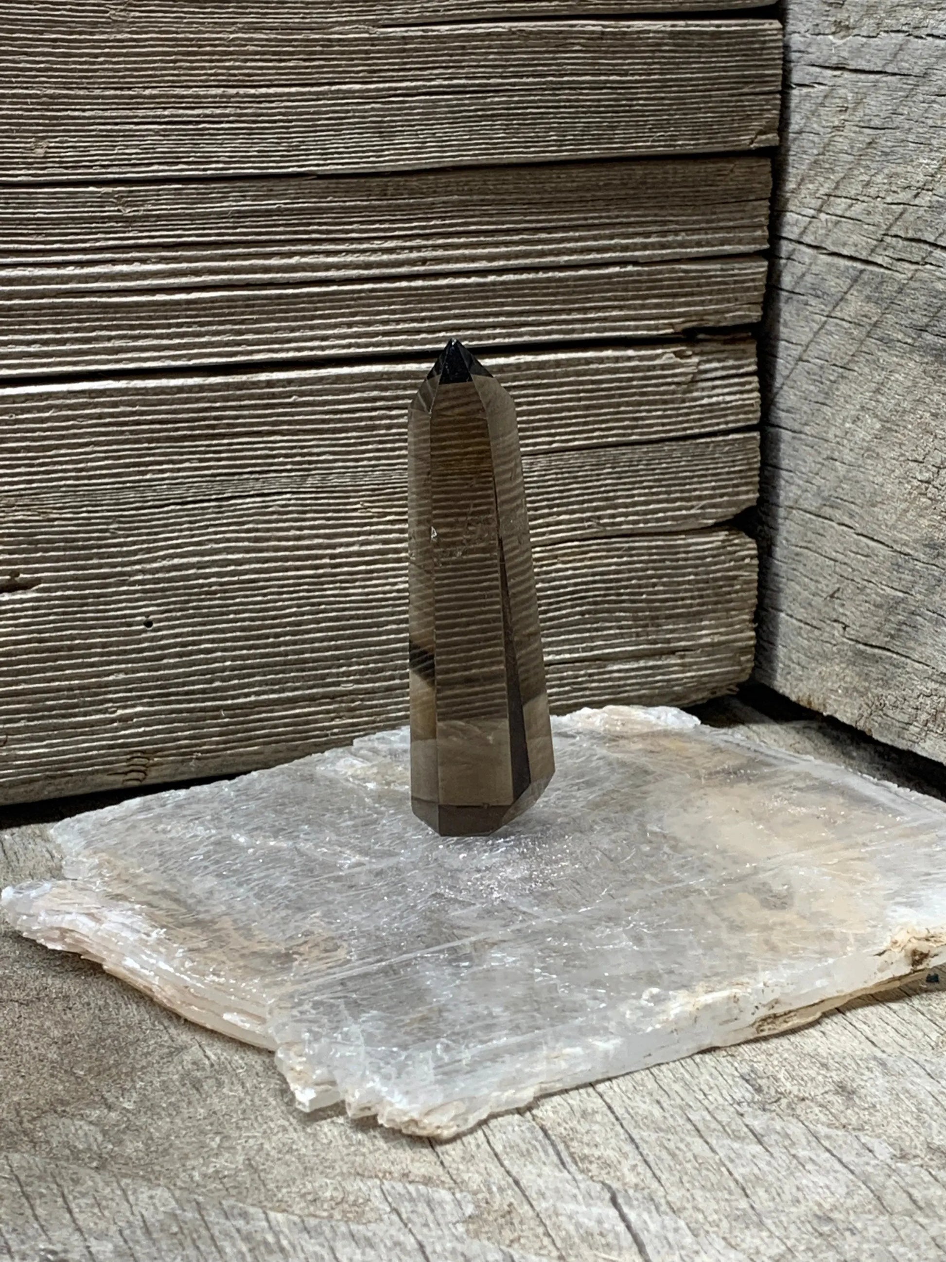 Smoky Quartz Obelisk, Natural, Beautiful, (Approx. 3” 1/2) One Crystal, Polished, Natural, for Home Decor, Grid OBL-0034 Shop Wholesale Crystals