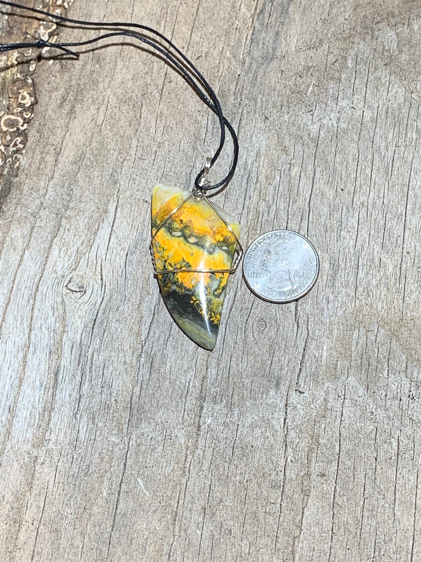 Bumblebee Jasper Wire Wrapped Necklace               NCK-0101