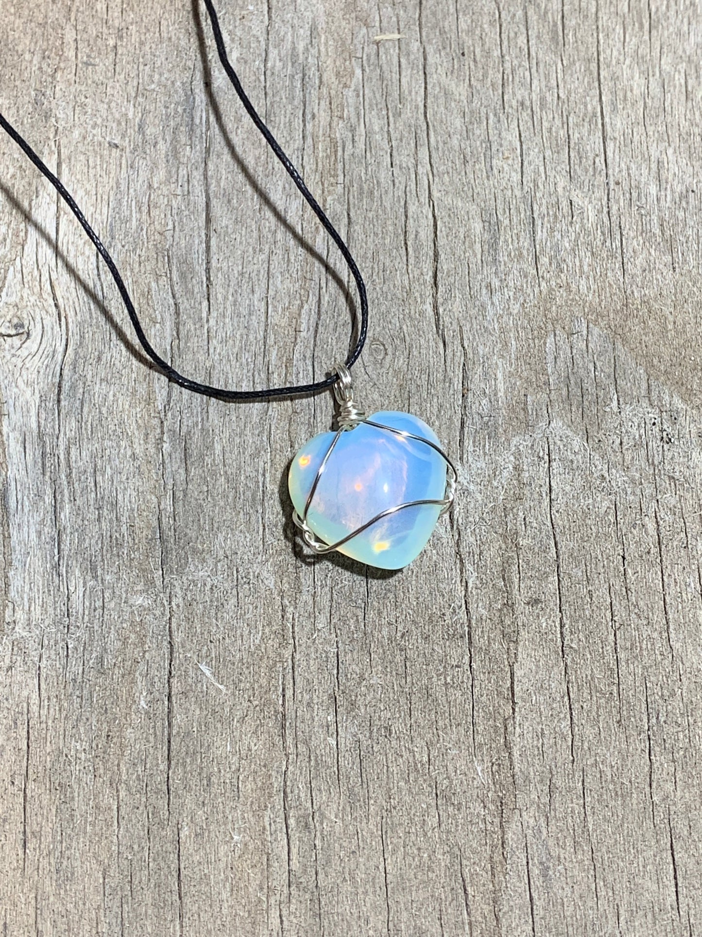 Opalite Wire Wrapped Necklace  NCK-0094