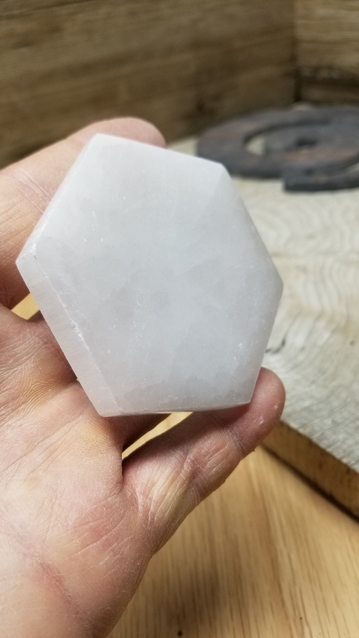 Selenite Carved Hexagon Etched Tile, Tree of Life Star Carving (Approx 3 1/4")  Crystal Charging Plate, Supply for Grid SEL-0010