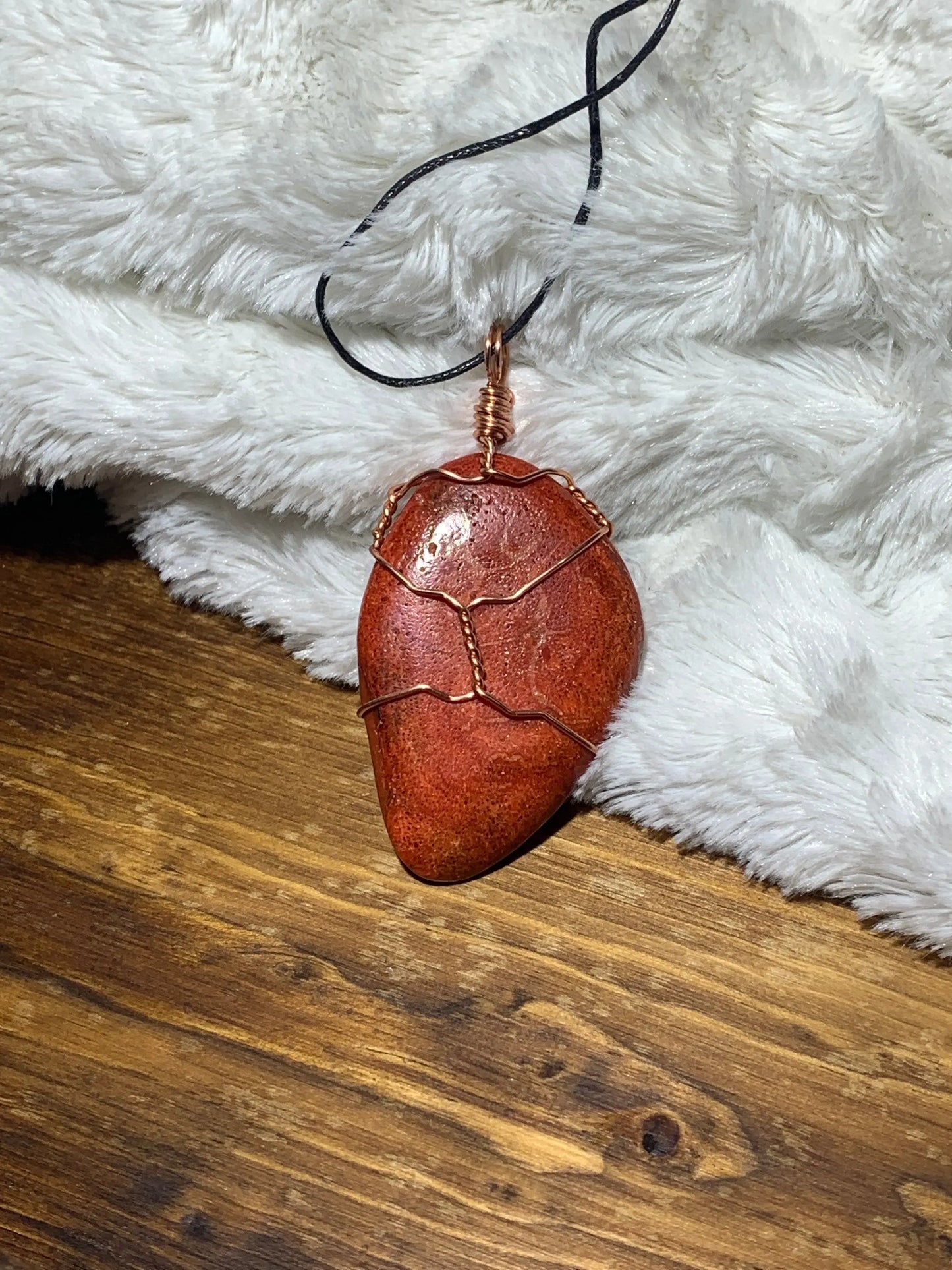 Red Coral Wire Wrapped Necklace      HOT-0055 Shop Wholesale Crystals